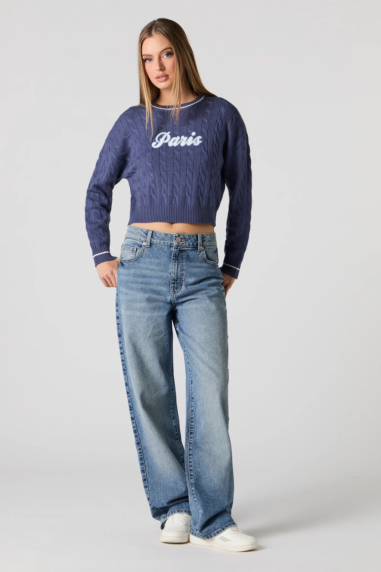 Embroidered Cable Knit Sweater - Image 12