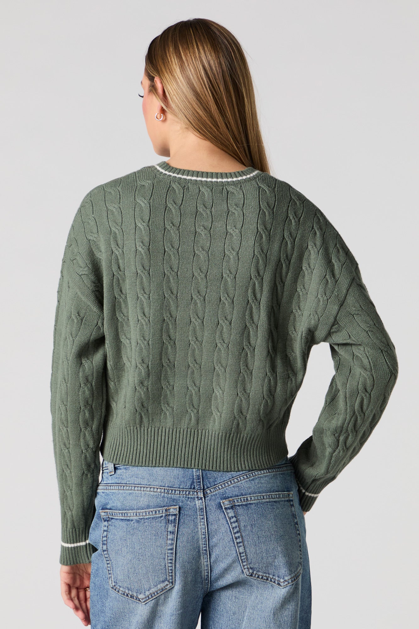 Embroidered Cable Knit Sweater - Image 14