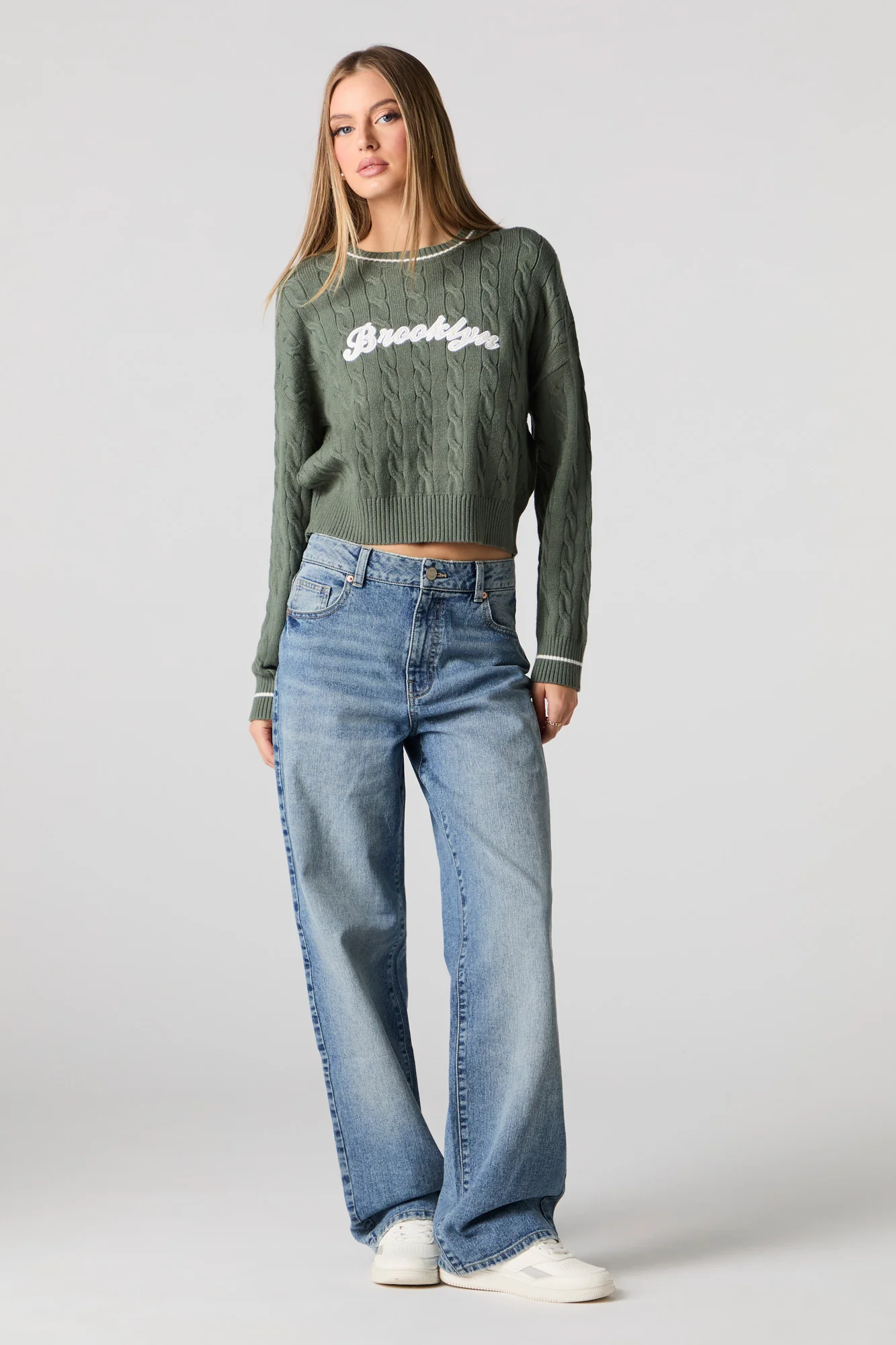 Embroidered Cable Knit Sweater - Image 15