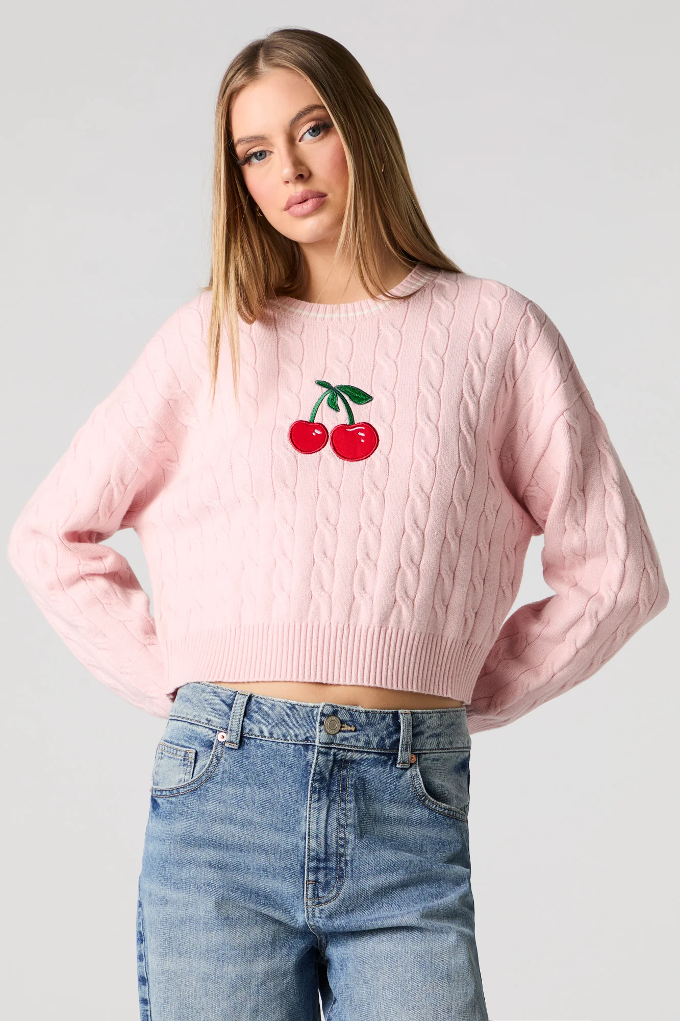Embroidered Cable Knit Sweater - Image 16