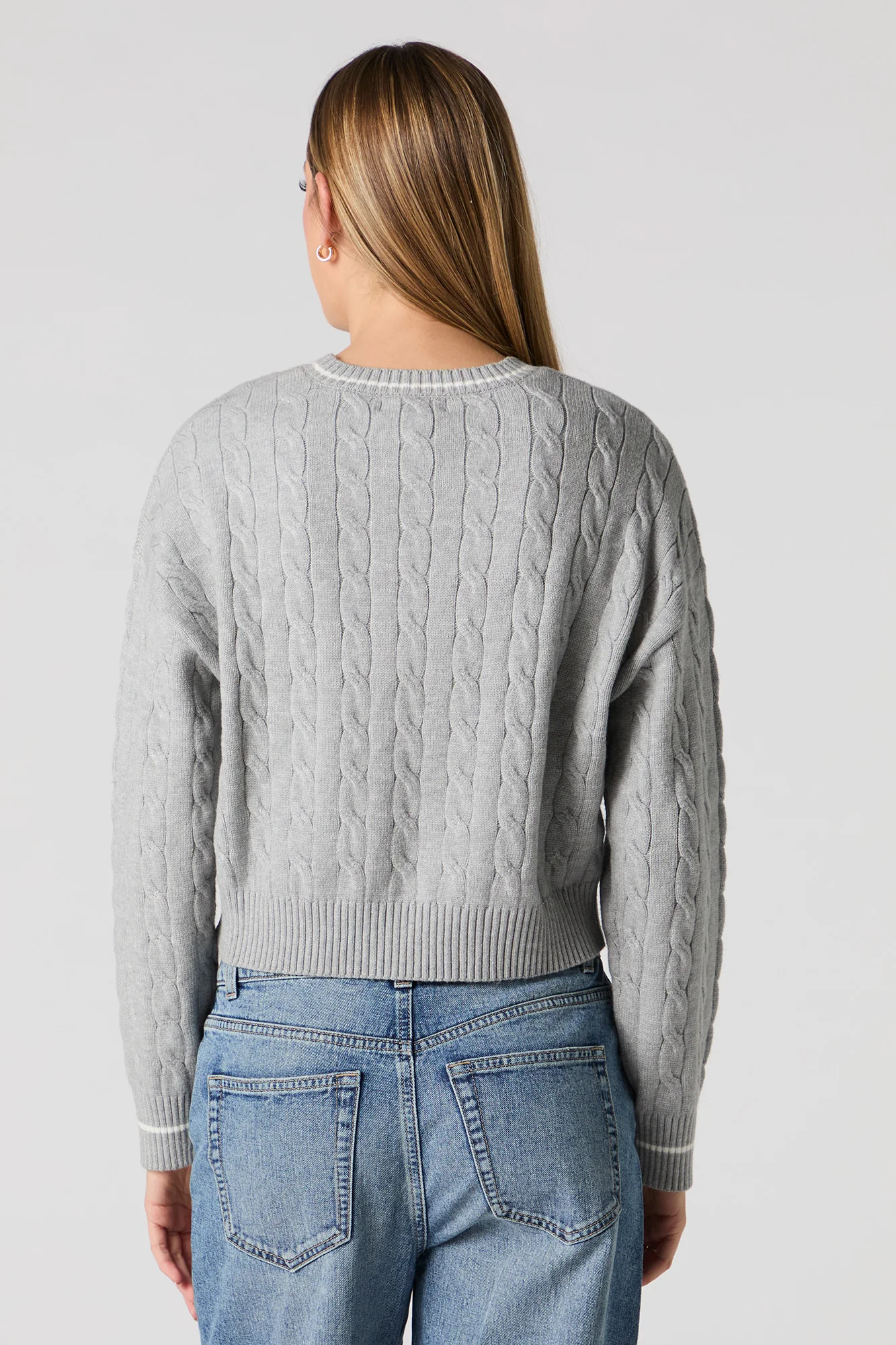 Embroidered Cable Knit Sweater - Image 8