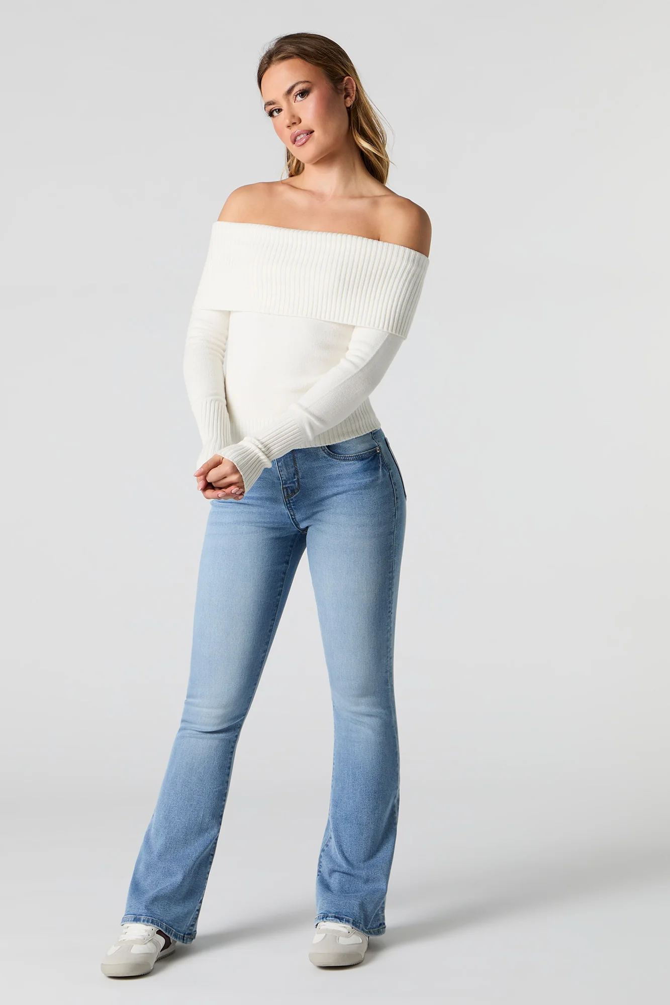 Foldover Off Shoulder Knit Sweater - Image 10