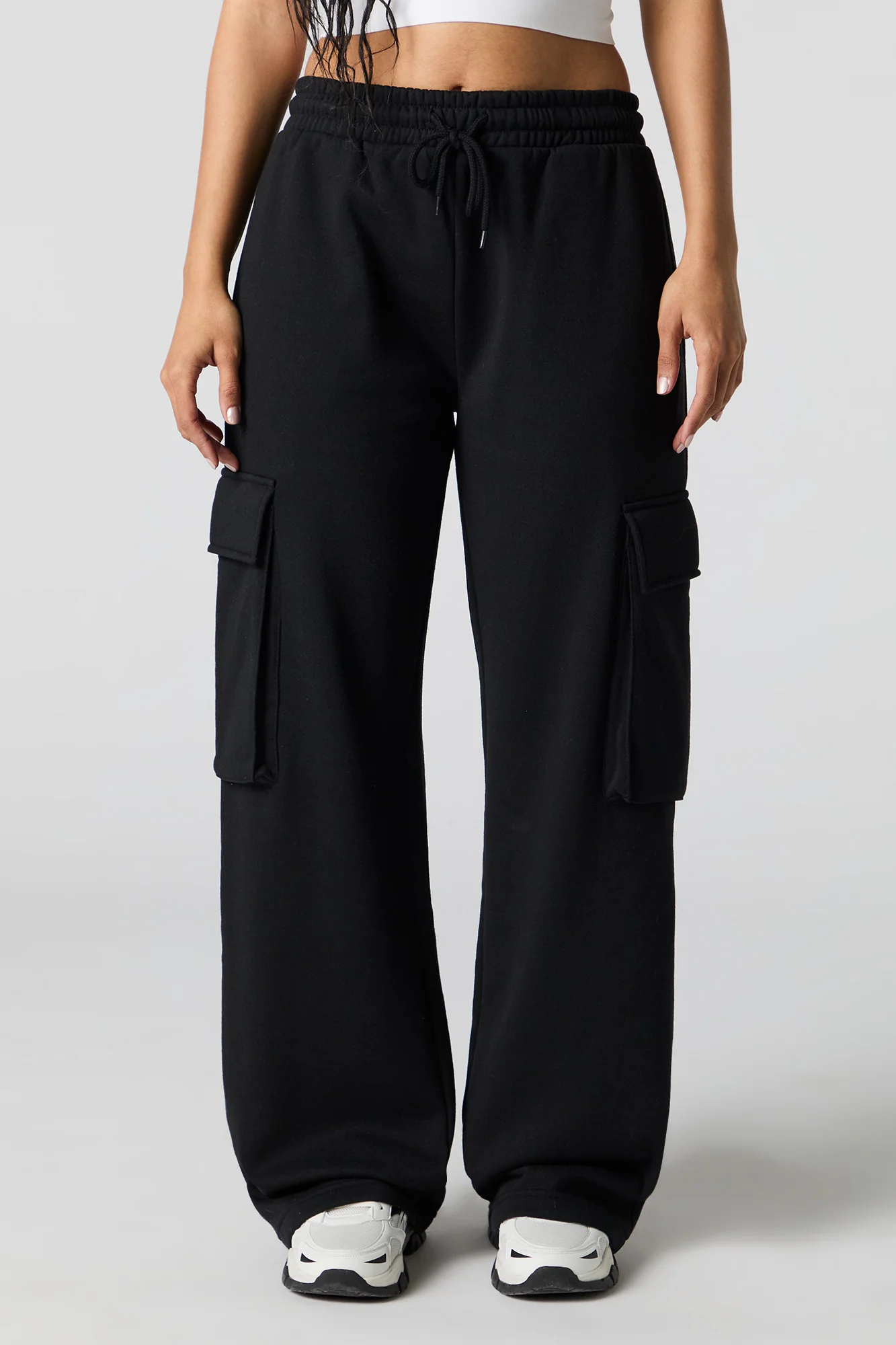 Pantalon d'entraînement cargo à jambe large en molleton - Image 9