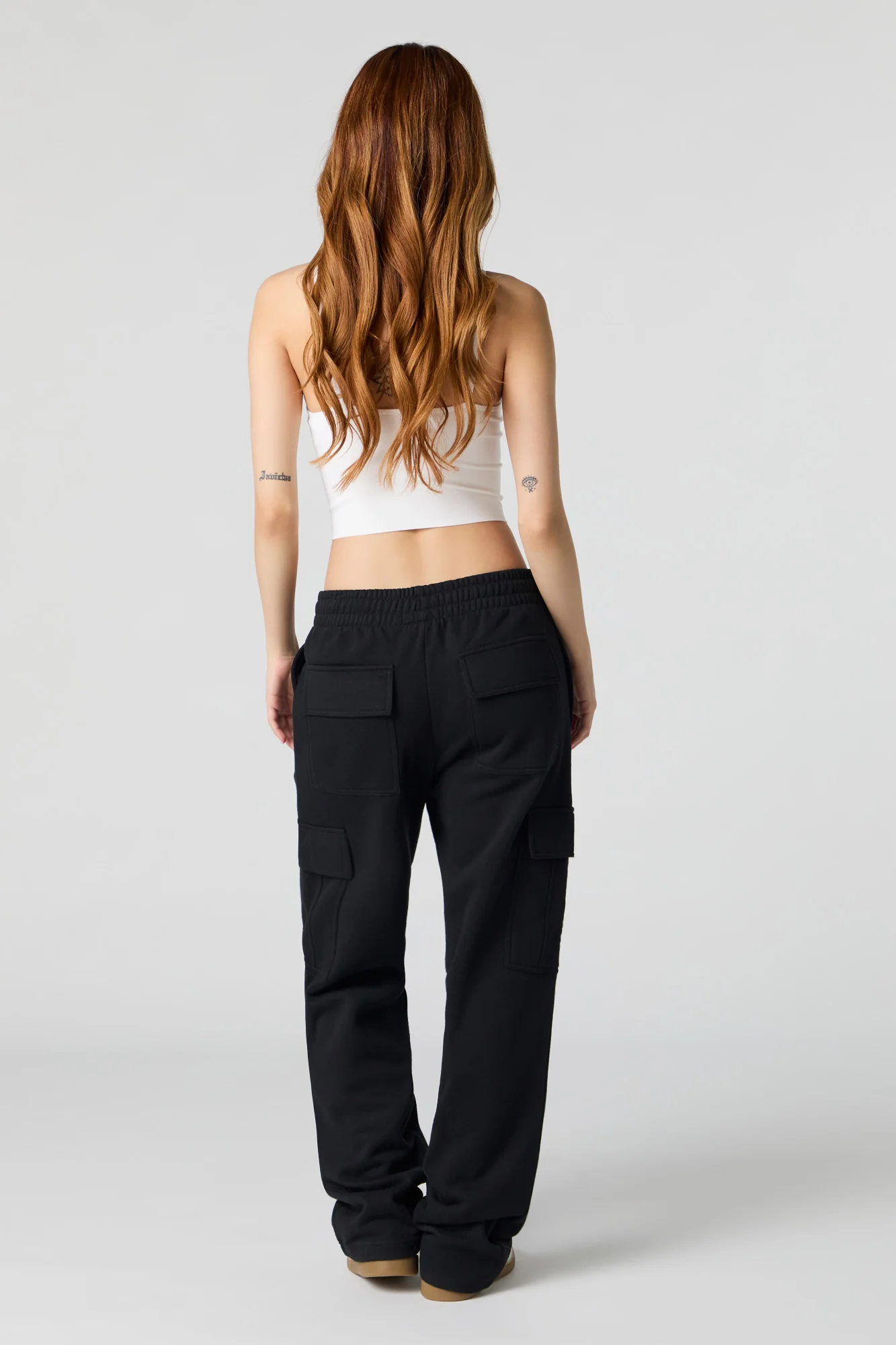 Solid Fleece Wide Leg Cargo Sweatpant - Image 6