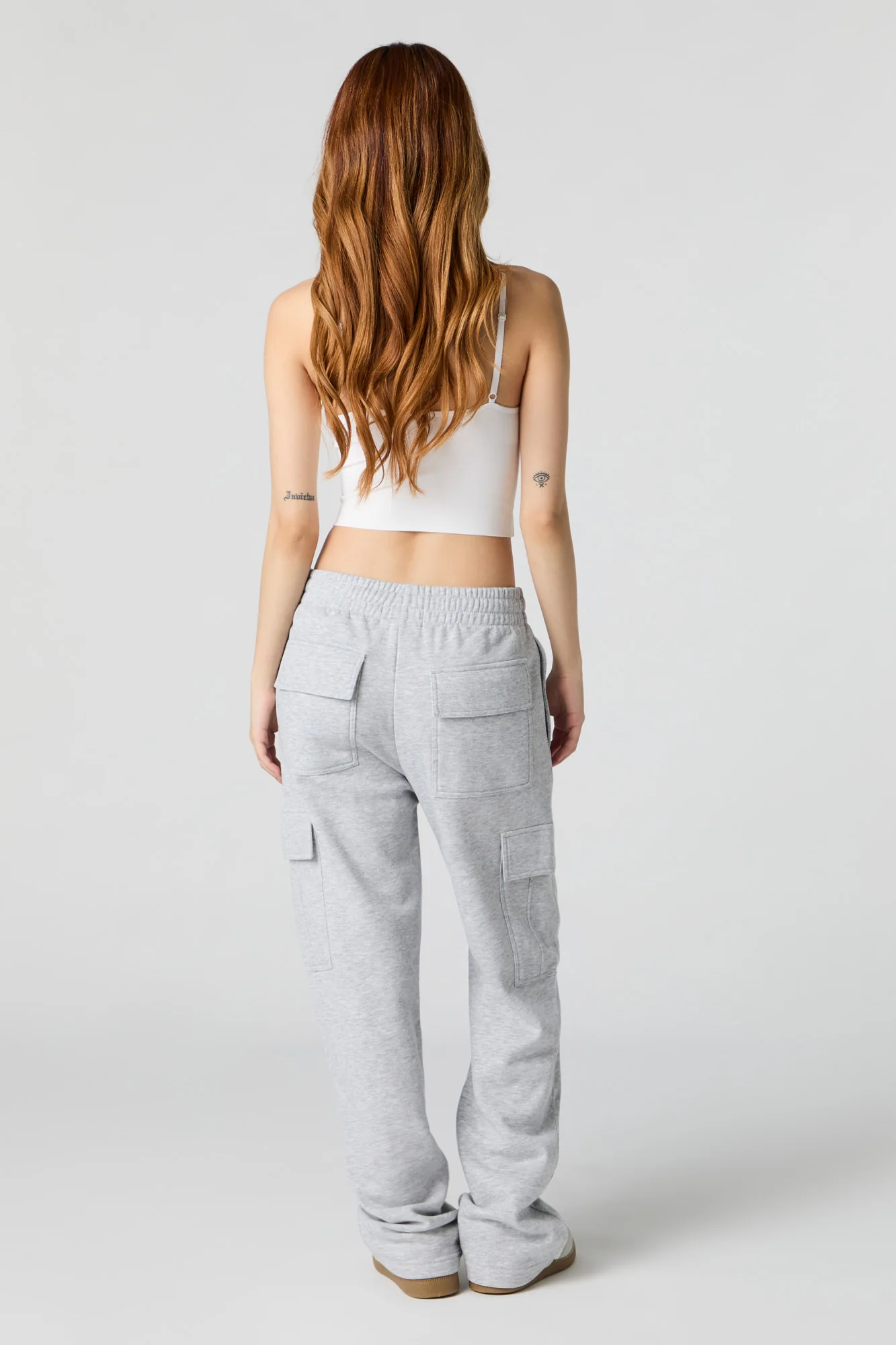 Solid Fleece Wide Leg Cargo Sweatpant - Image 9