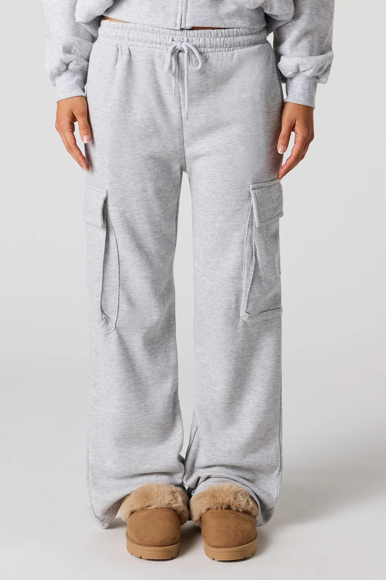 Pantalon d'entraînement cargo à jambe large en molleton - Image 14