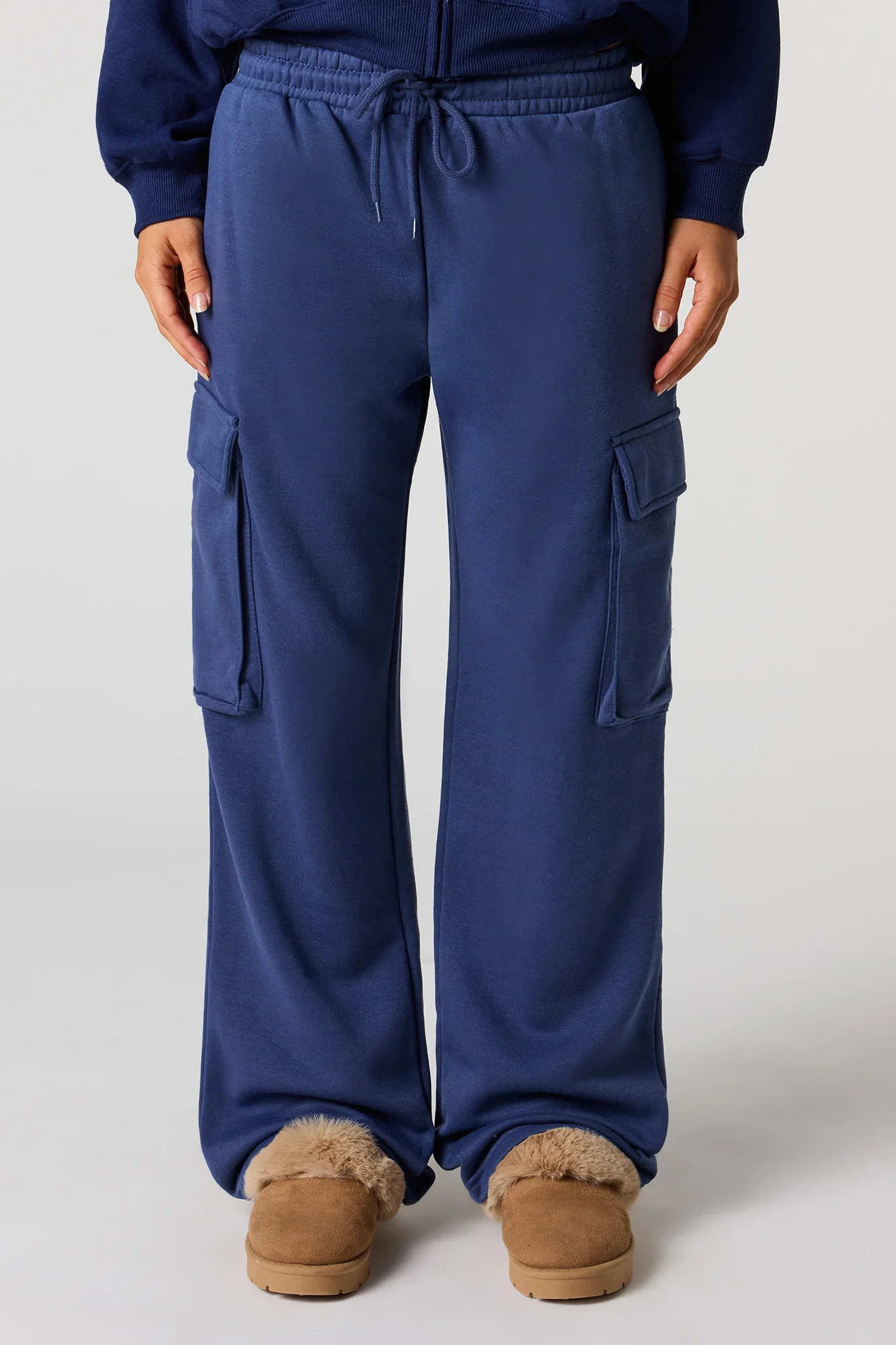 Pantalon d'entraînement cargo à jambe large en molleton - Image 5