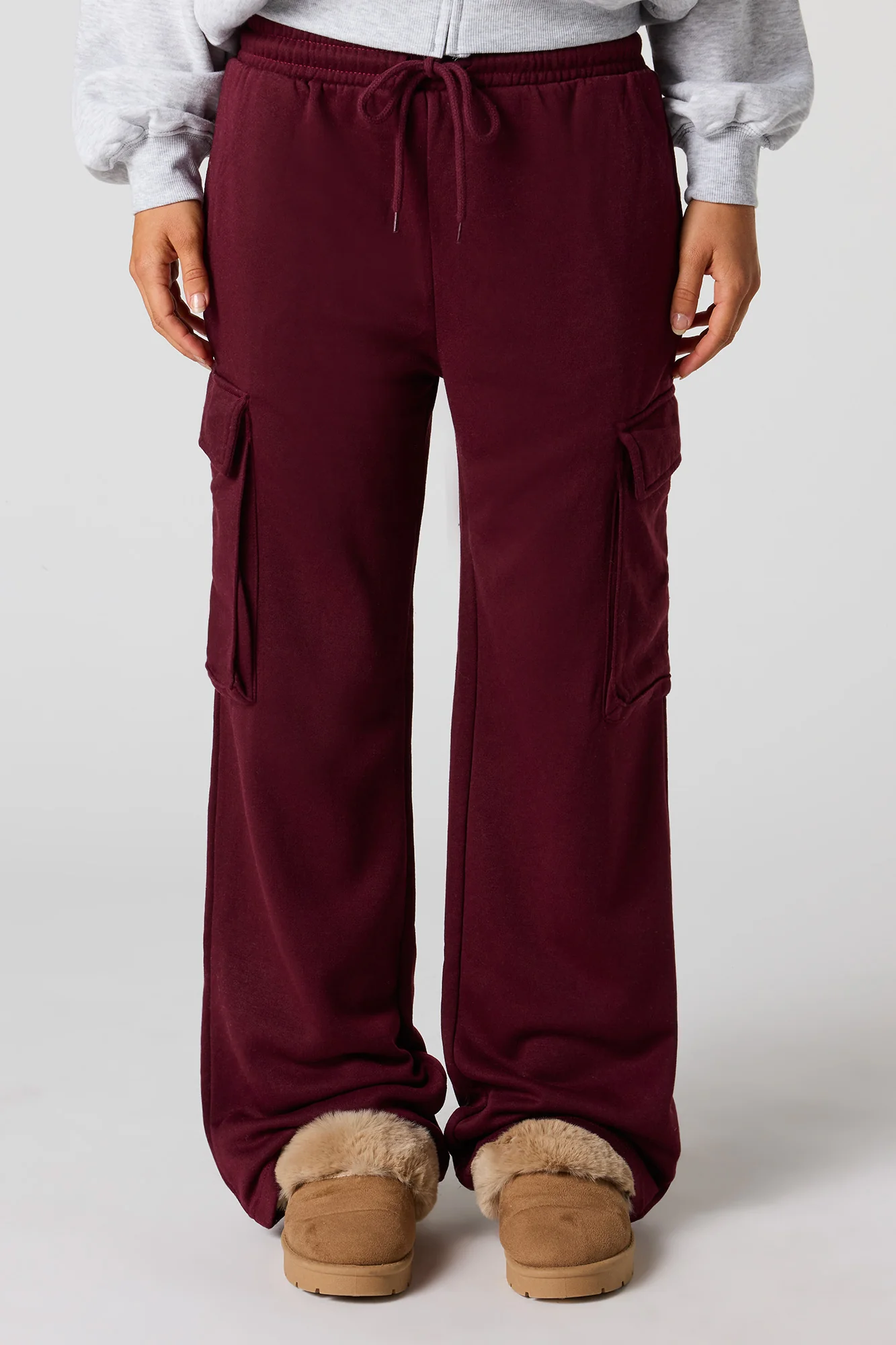 Pantalon d'entraînement cargo à jambe large en molleton - Image 8
