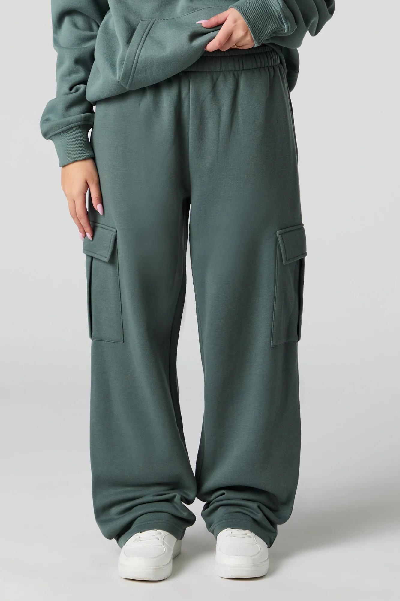 Pantalon cargo en molleton à jambe large - Image 15