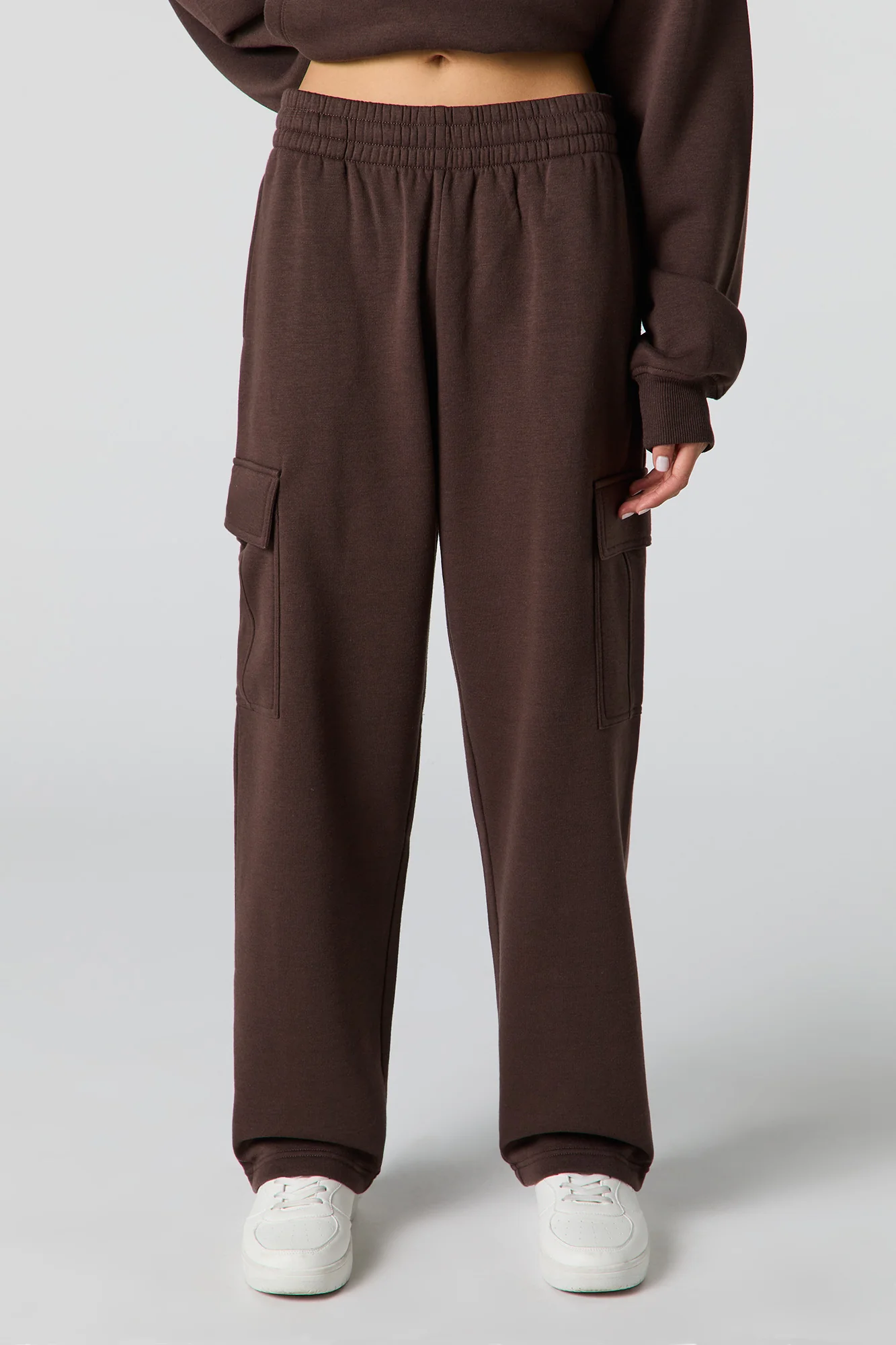 Fleece Wide Leg Cargo Jogger - Image 2