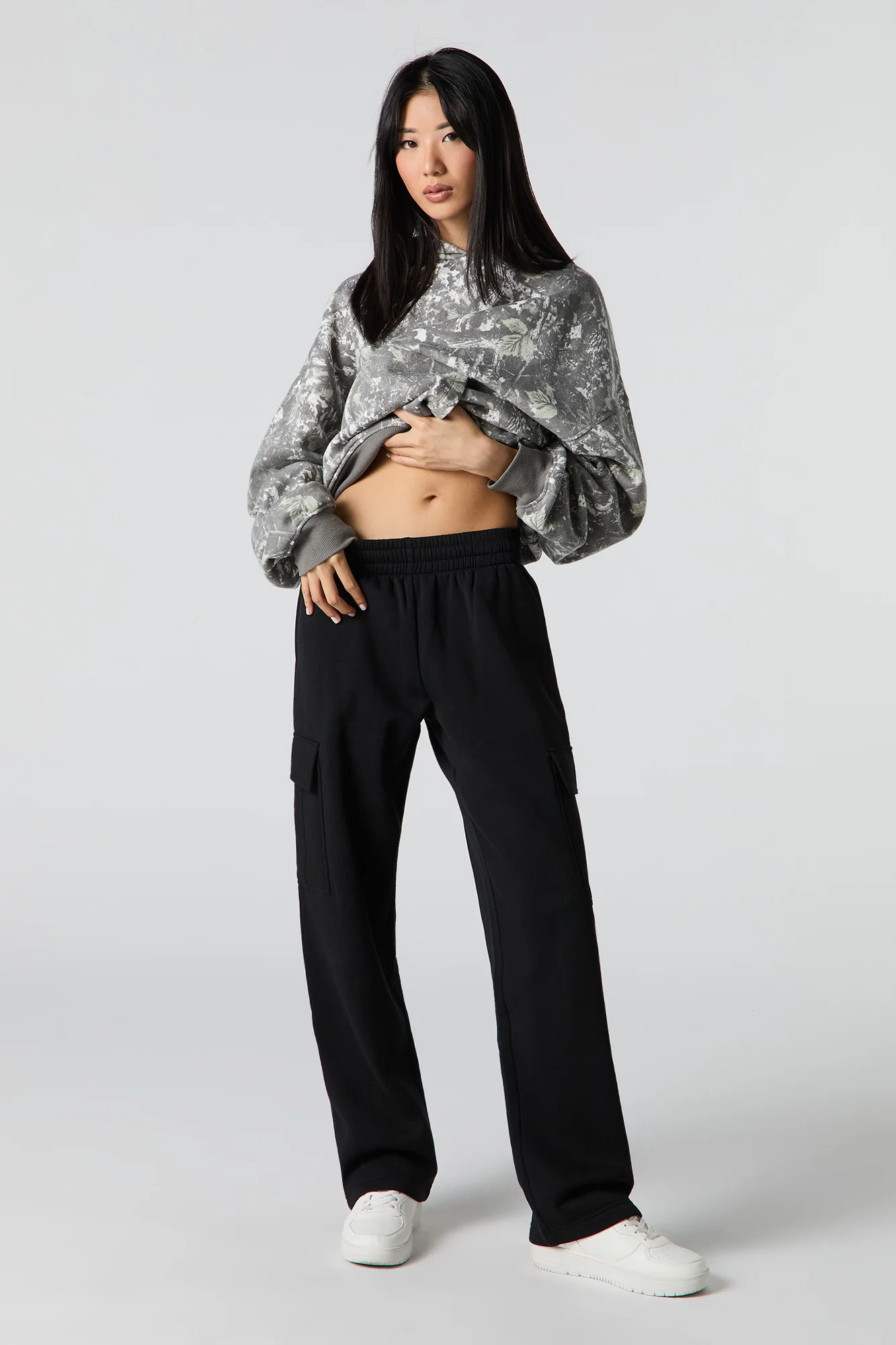 Fleece Wide Leg Cargo Jogger - Image 7