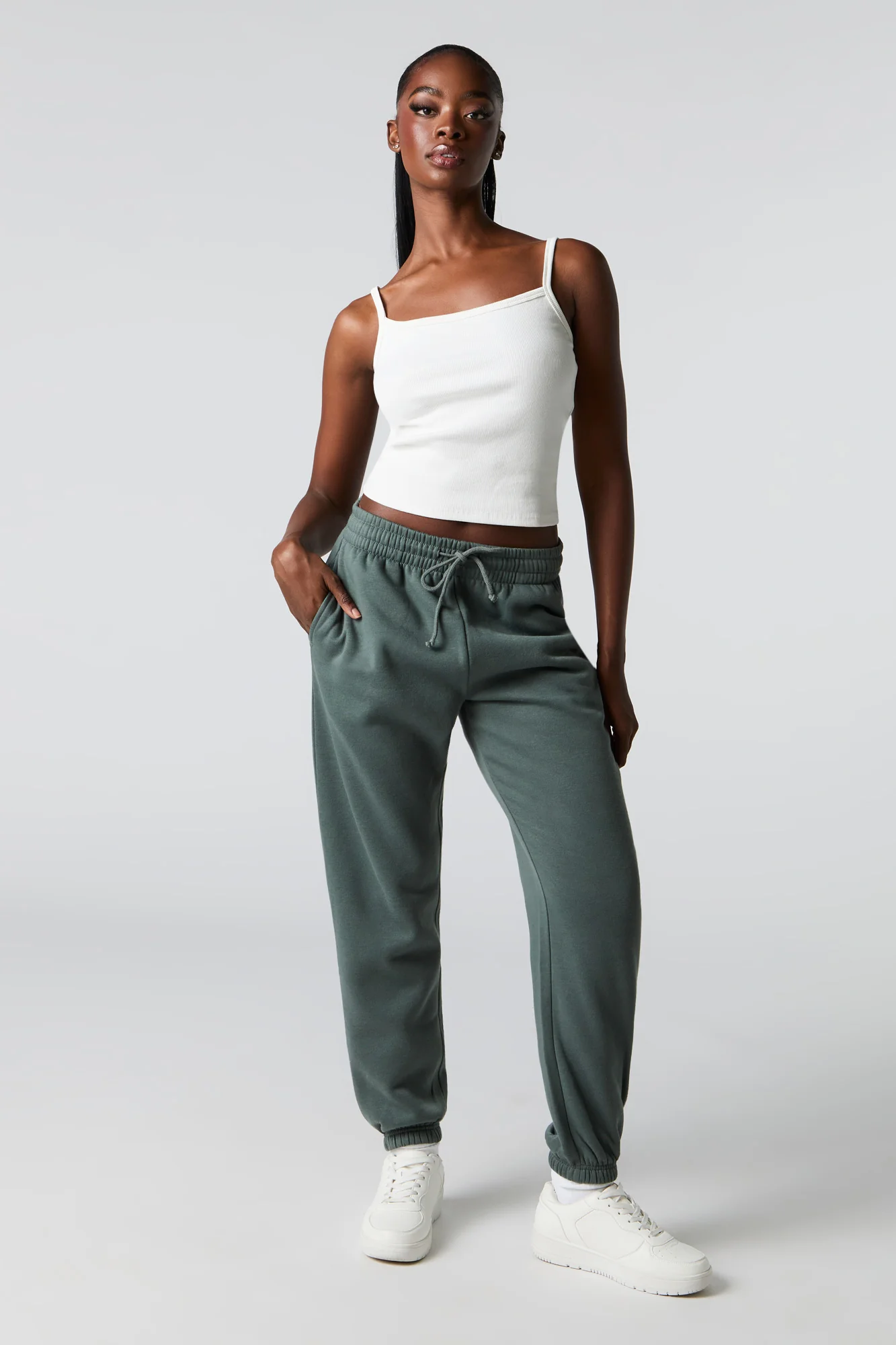 Jogger à taille haute en molleton - Image 10