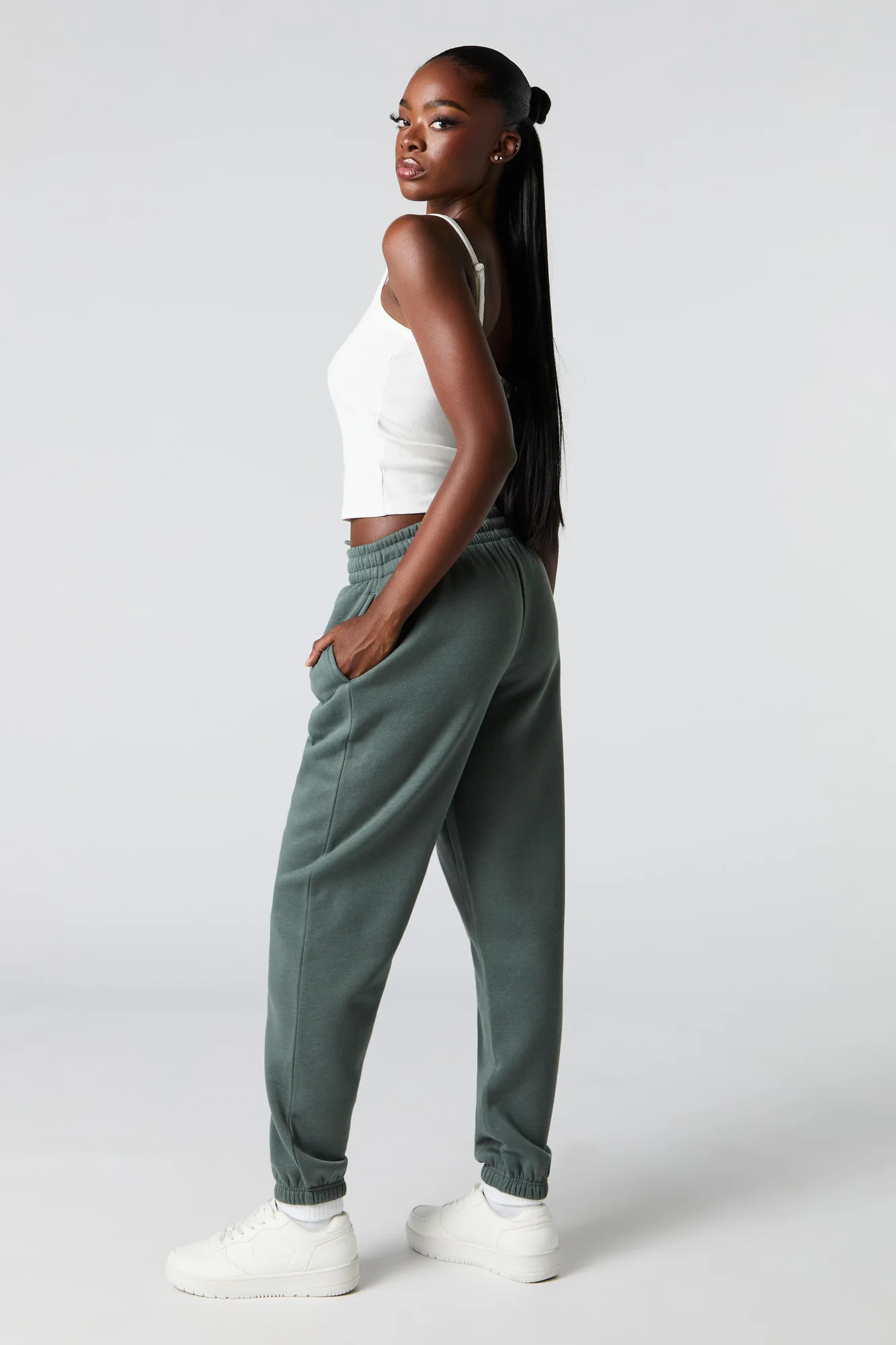 Jogger à taille haute en molleton - Image 12