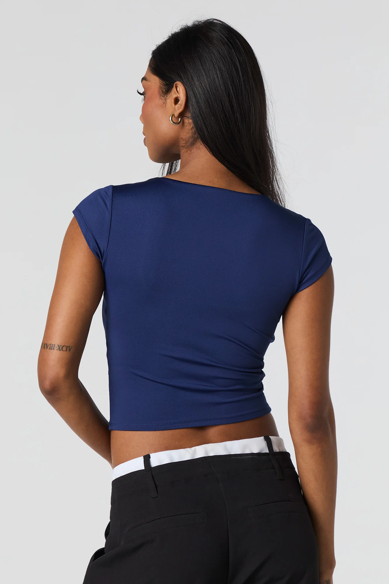 Contour Square Neck Cap Sleeve Crop Top - Image 11