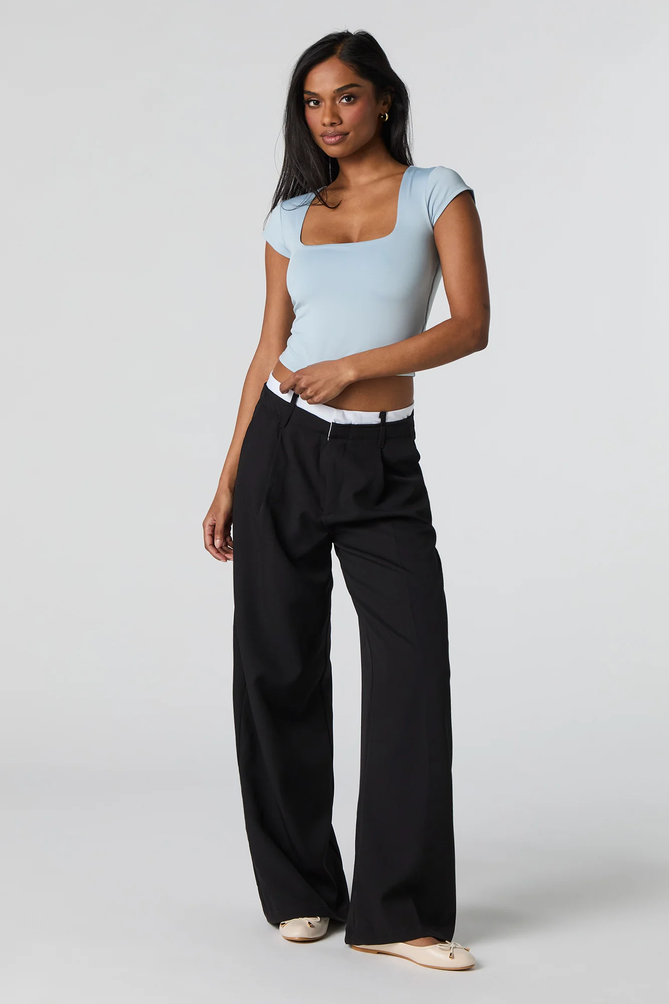 Contour Square Neck Cap Sleeve Crop Top - Image 15