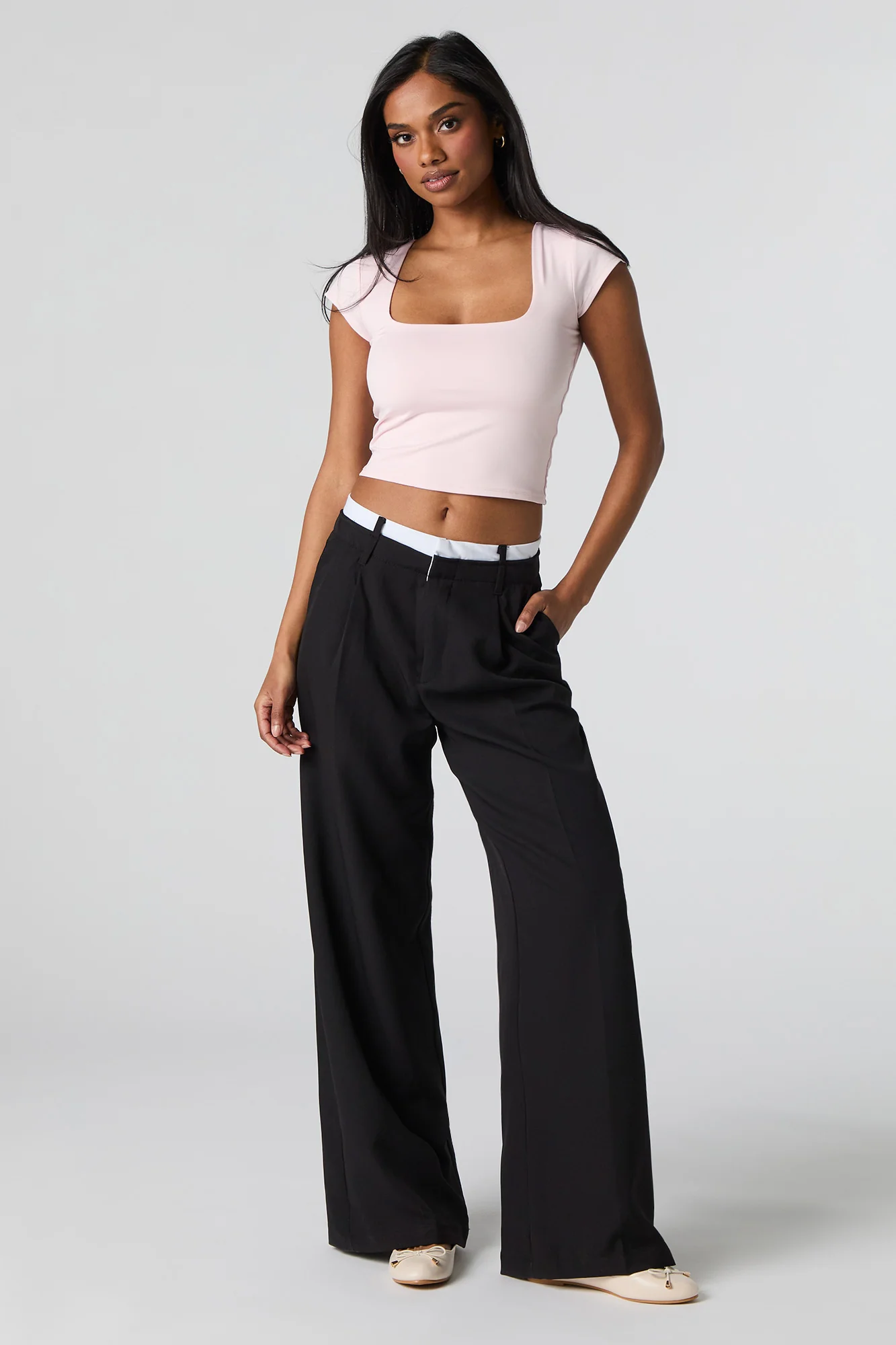 Contour Square Neck Cap Sleeve Crop Top - Image 18