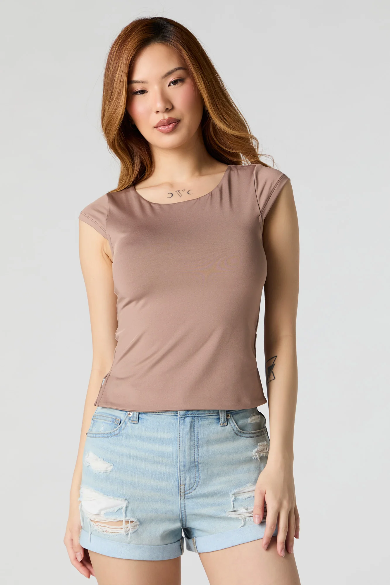 Contour Cap Sleeve Side Slit Top - Image 10