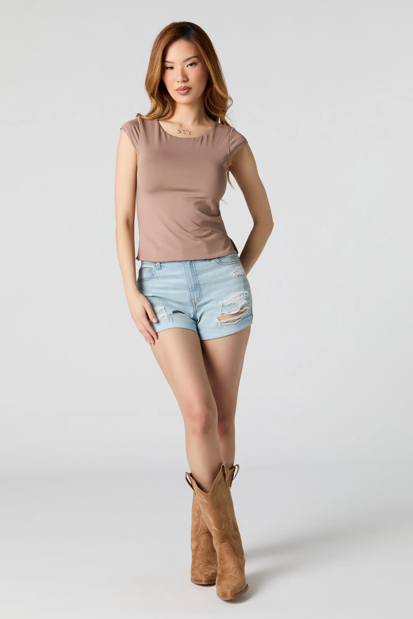 Contour Cap Sleeve Side Slit Top - Image 12
