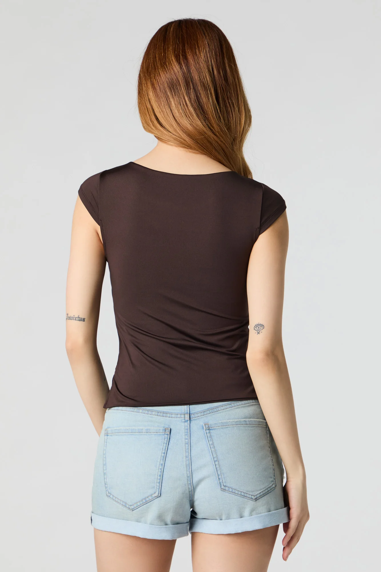 Contour Cap Sleeve Side Slit Top - Image 2