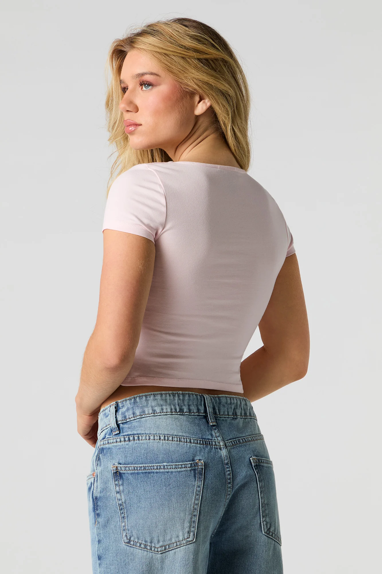 Cropped Square Neck T-Shirt - Image 14