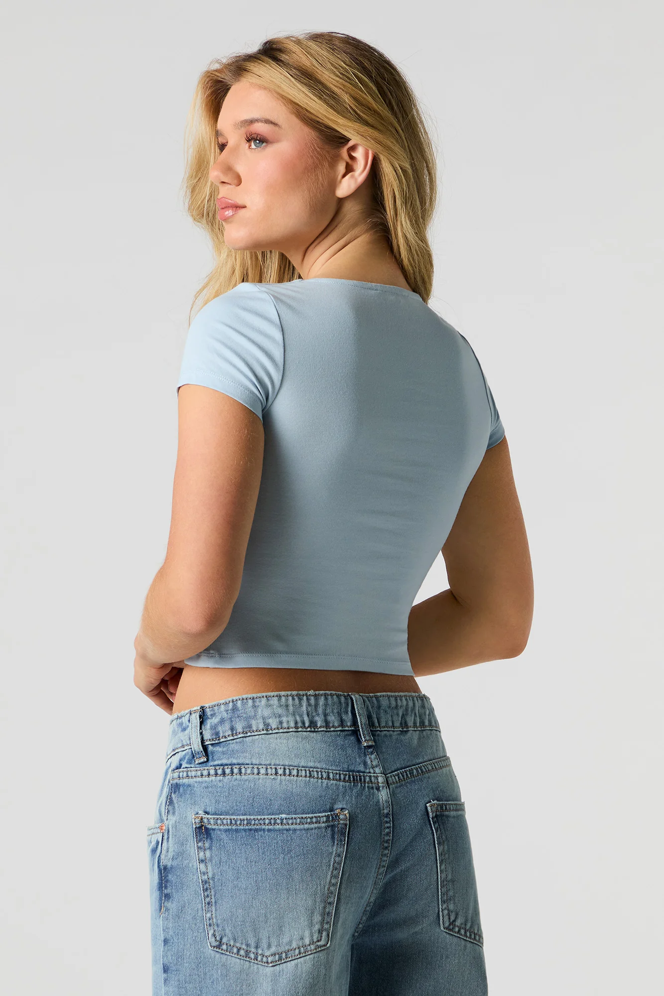 Cropped Square Neck T-Shirt - Image 2