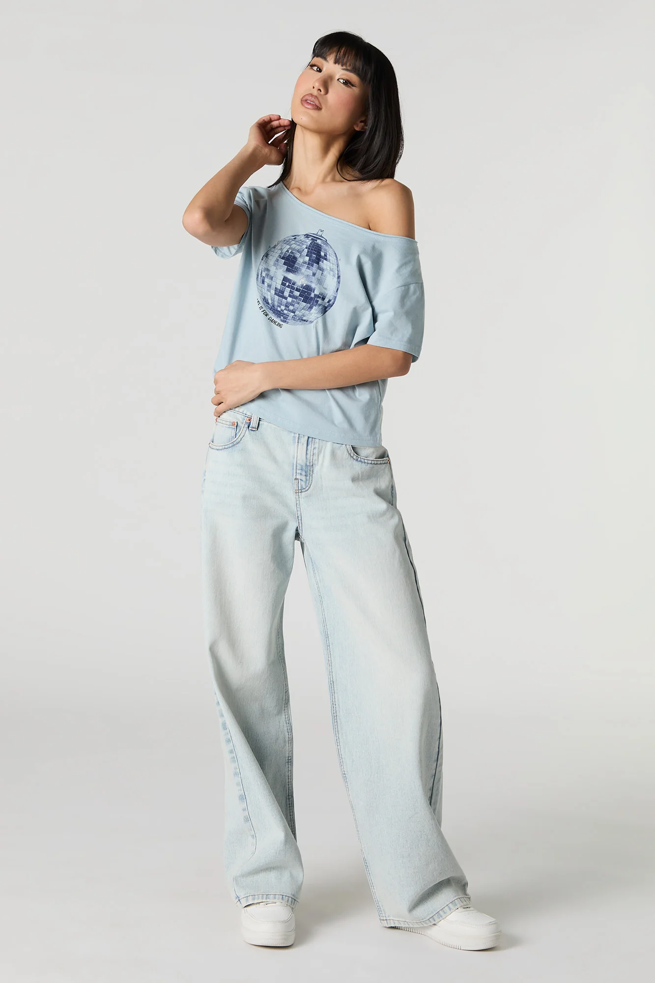 Graphic Off Shoulder T-Shirt - Image 12