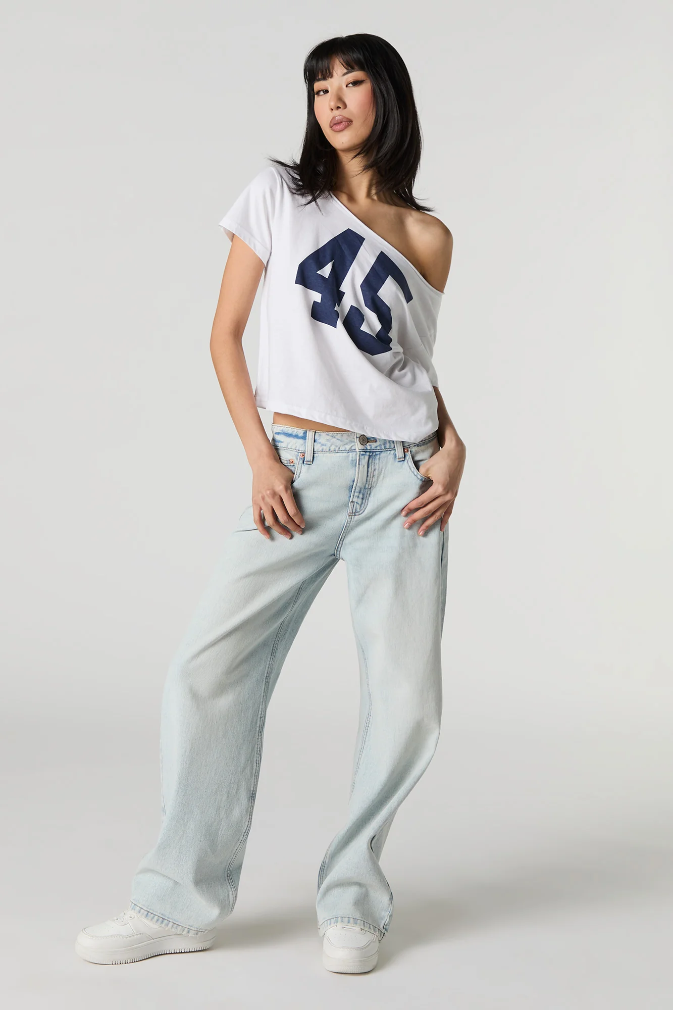 Graphic Off Shoulder T-Shirt - Image 9