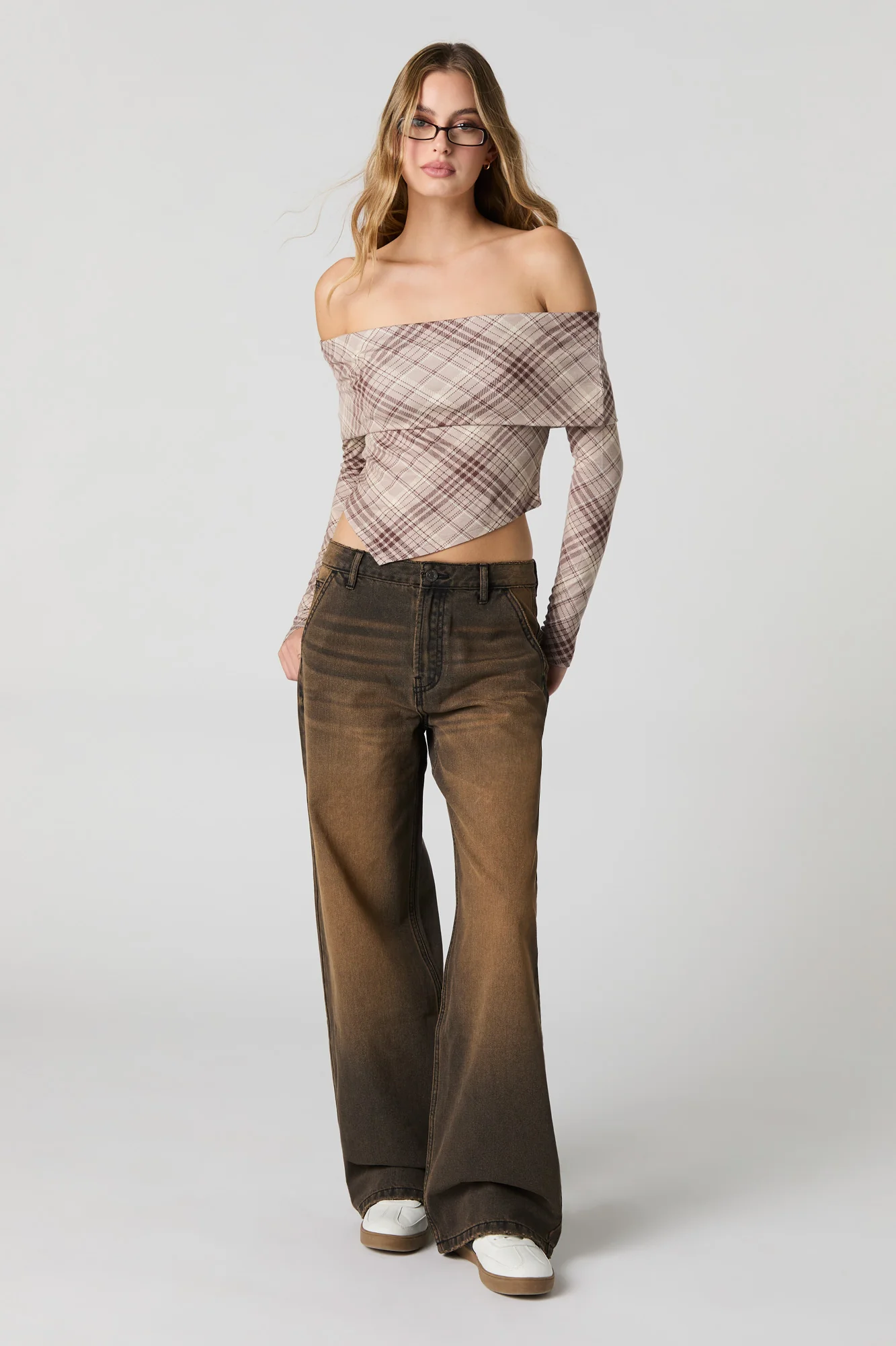Foldover Off Shoulder Long Sleeve Top - Image 12
