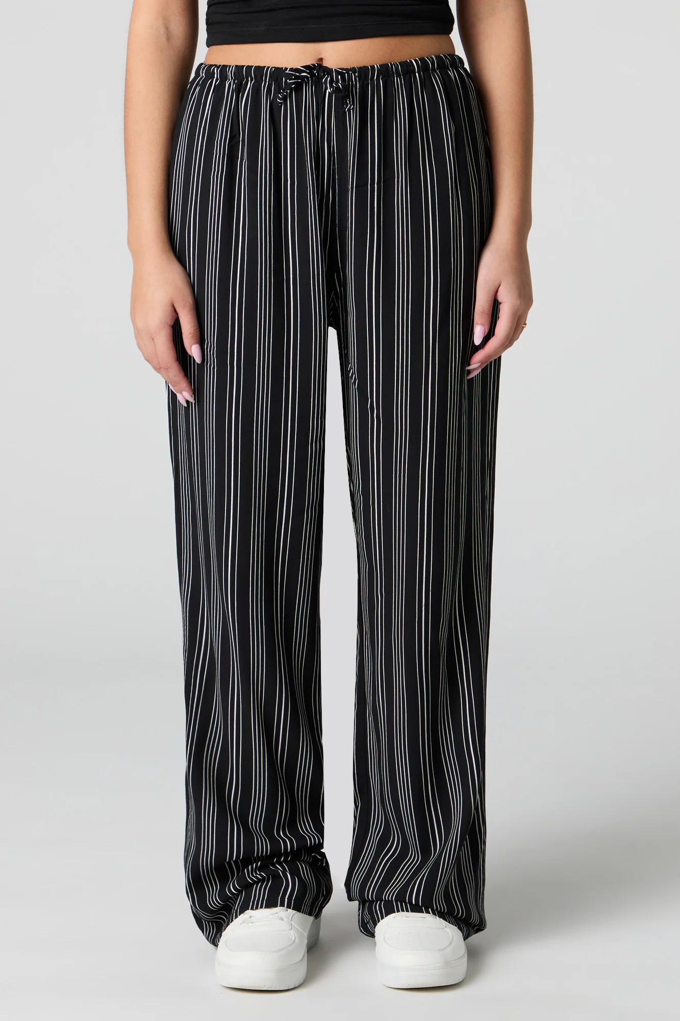 Striped Drawstring Wide Leg Pant - Image 2