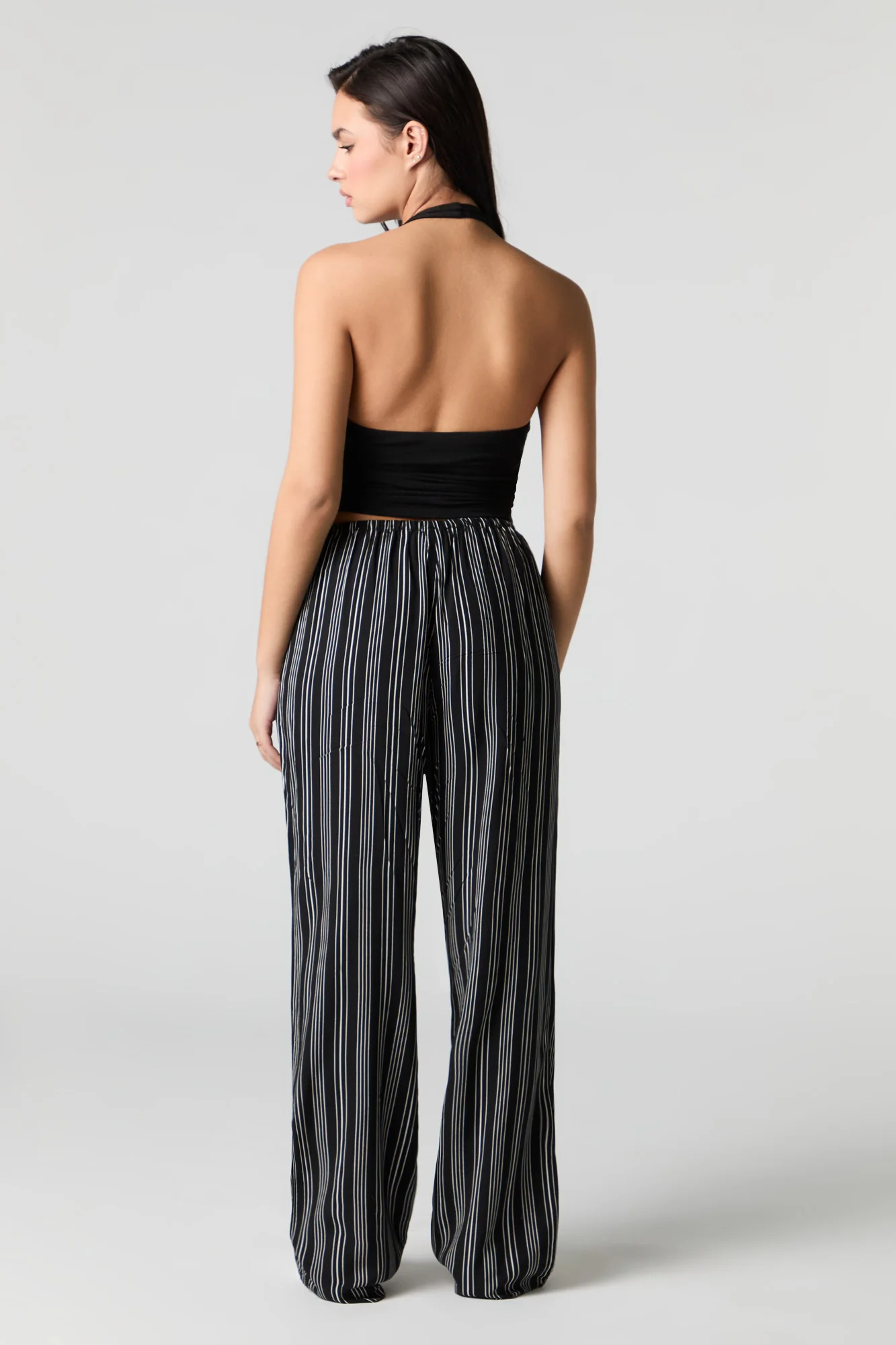 Striped Drawstring Wide Leg Pant - Image 3
