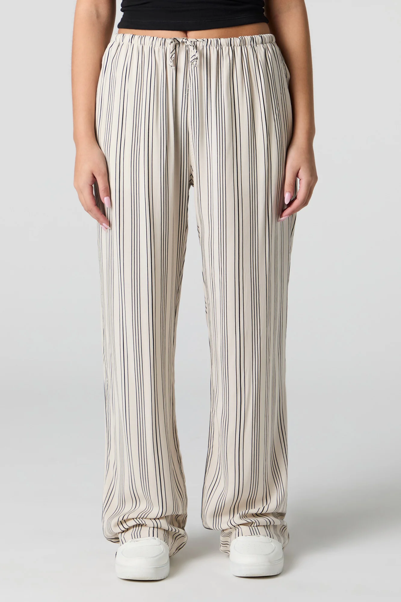 Striped Drawstring Wide Leg Pant - Image 5