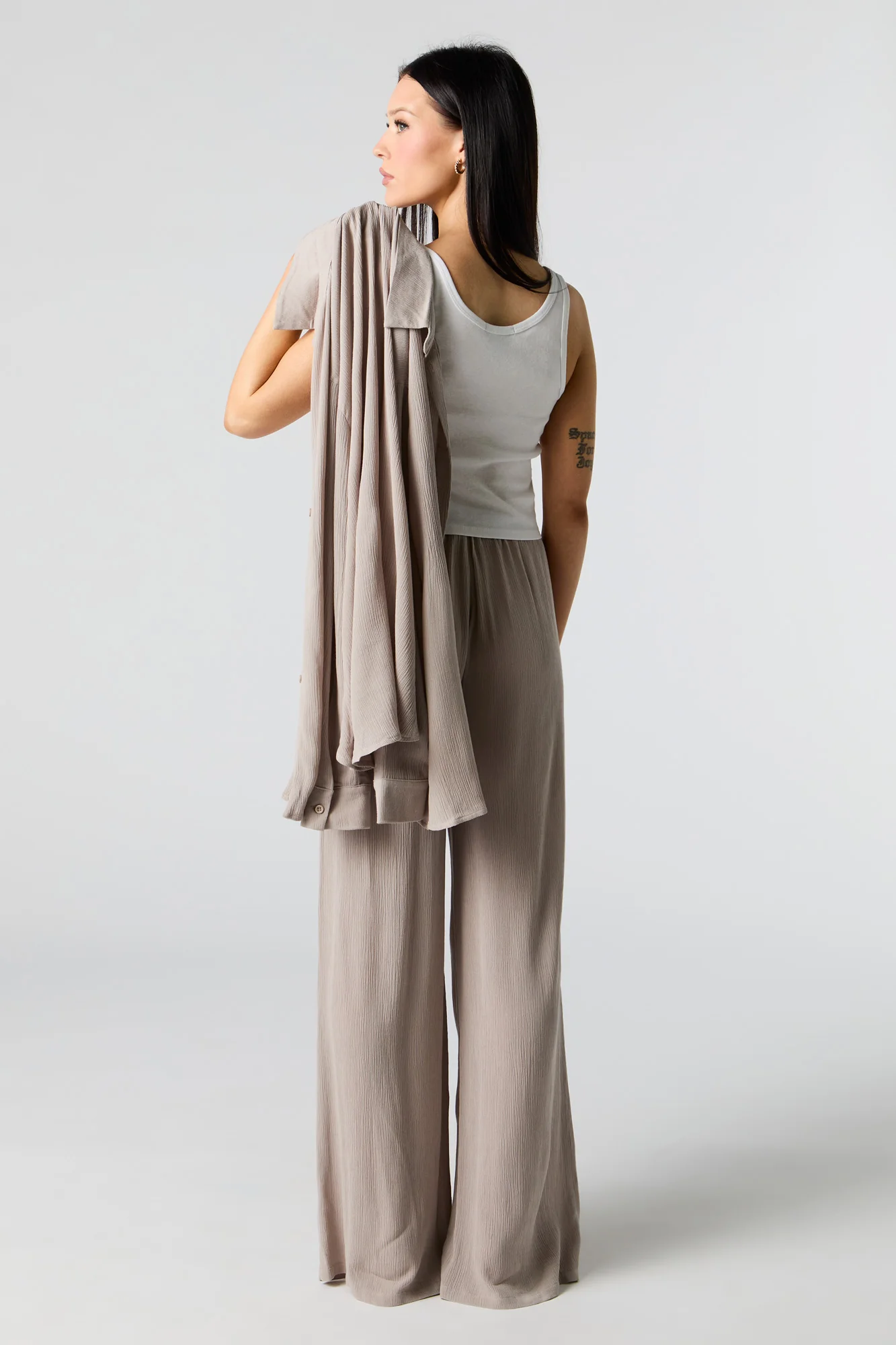 Crinkle Drawstring Wide Leg Pant - Image 12