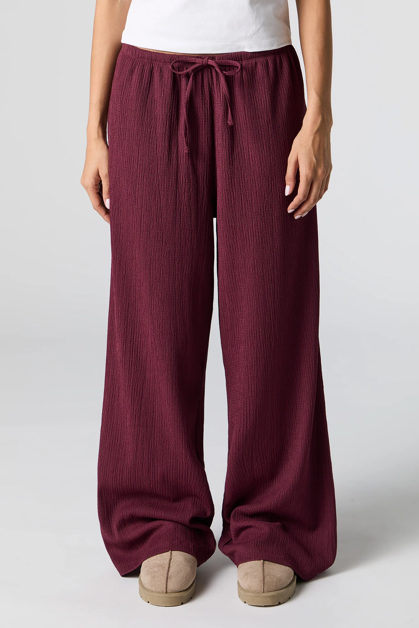 Pantalon fluide texturé à jambe large - Image 8