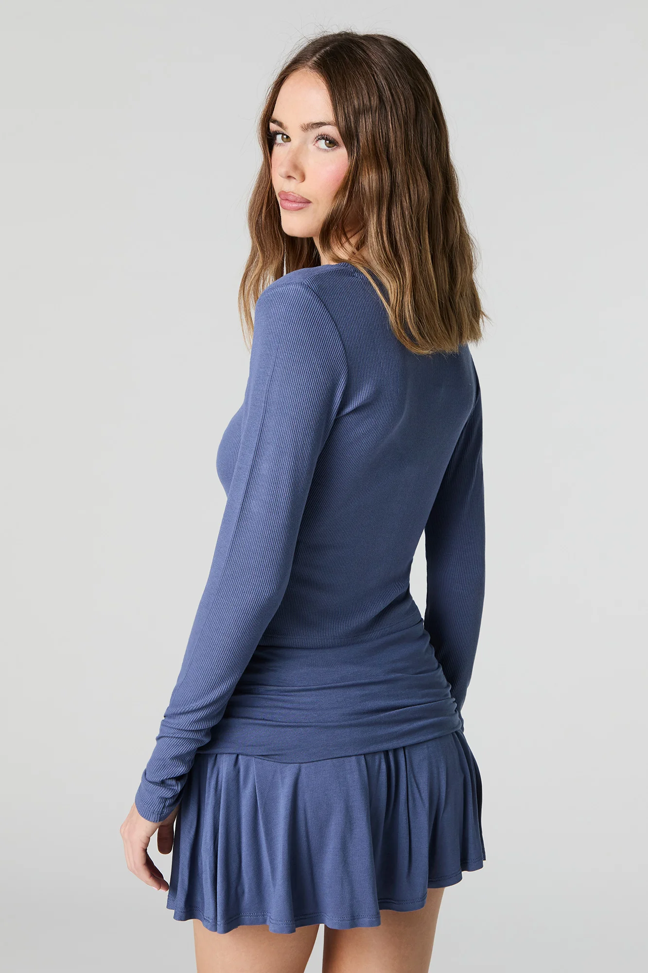 Minijupe-short en jersey à taille repliée - Image 2