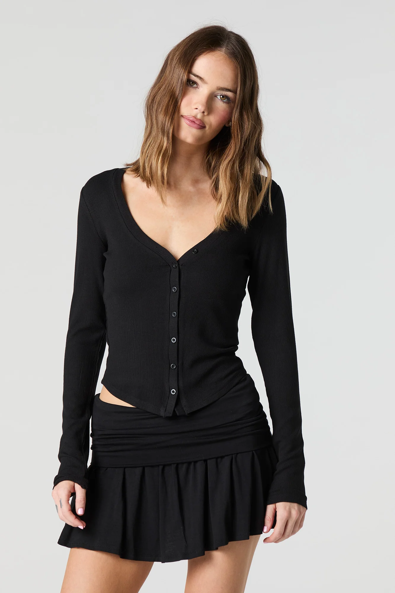 Minijupe-short en jersey à taille repliée - Image 5