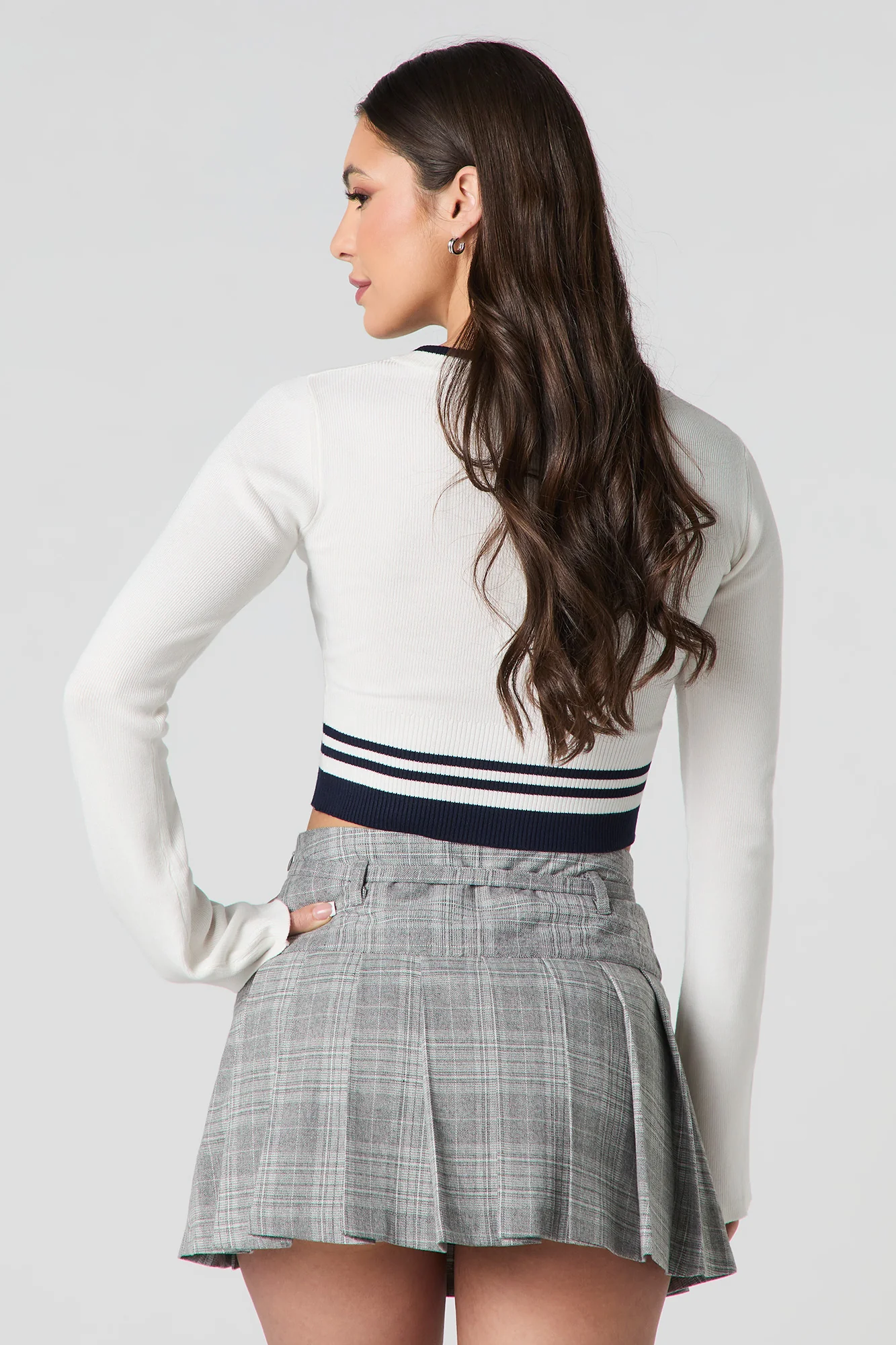 Belted Pleated Mini Skort - Image 2
