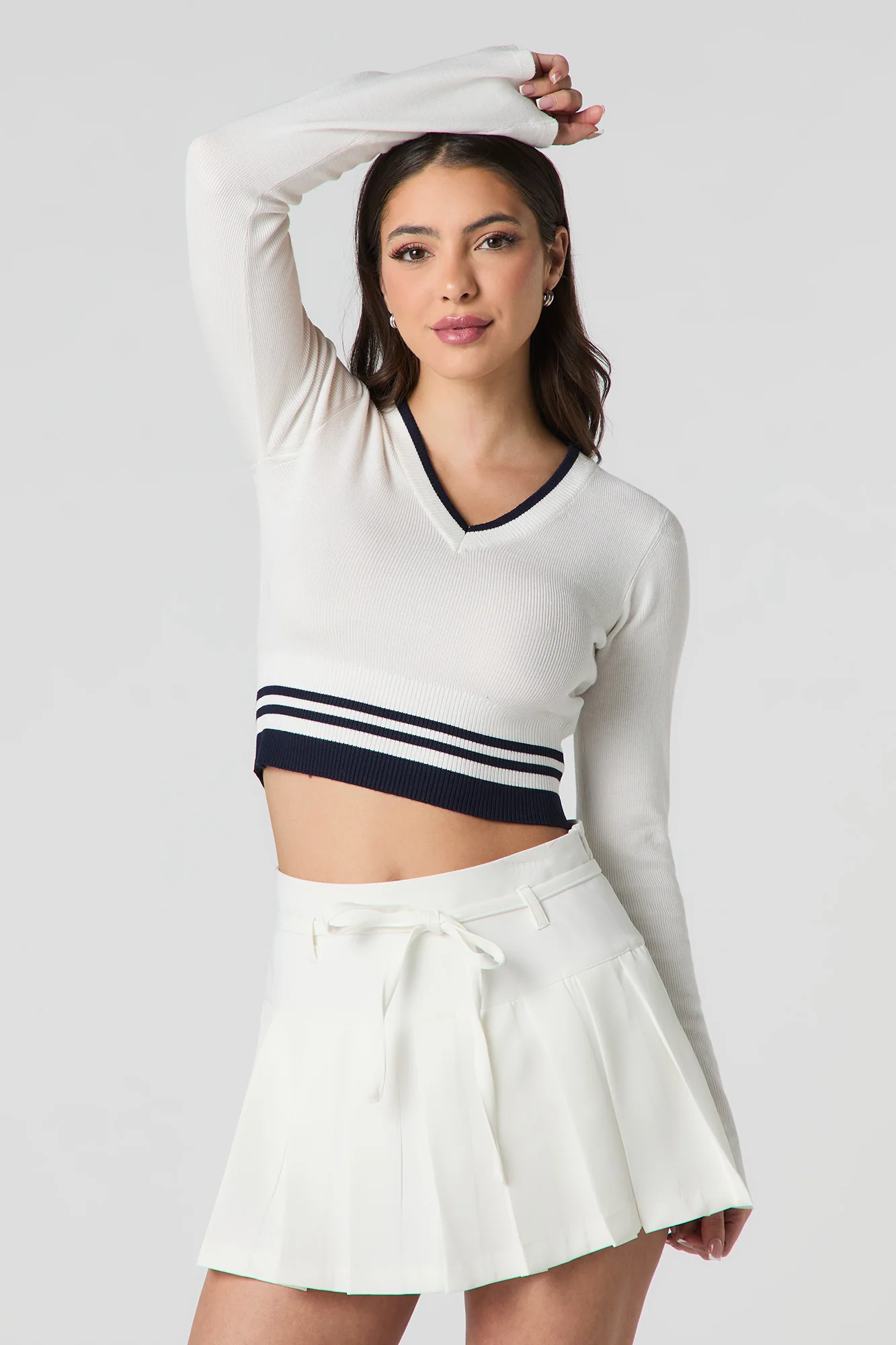 Belted Pleated Mini Skort - Image 9