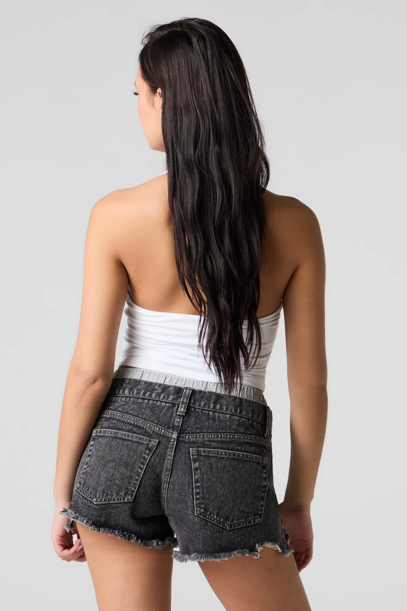 Short en denim à double bande de taille - Image 6