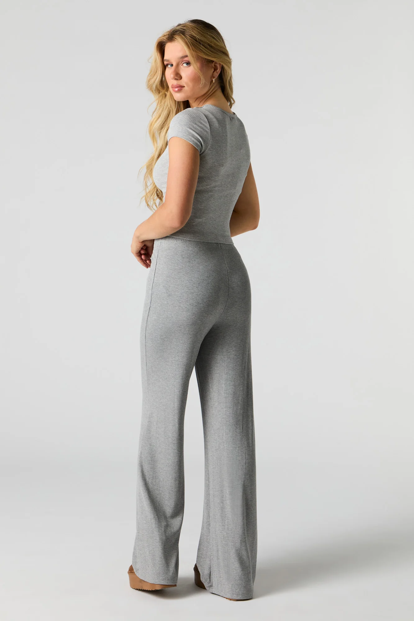 Ribbed Wide Leg Pant - Image 9