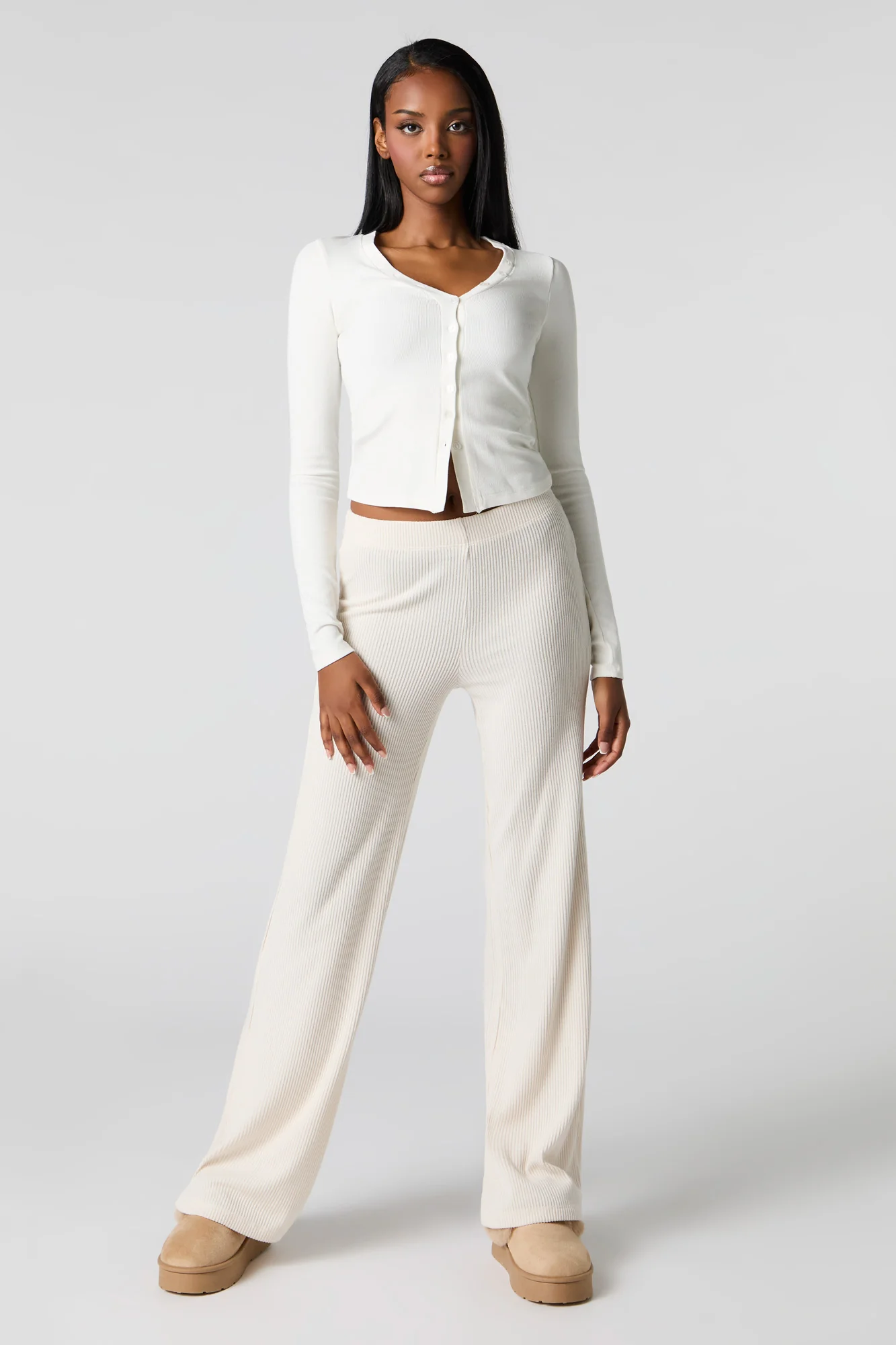 Ribbed Wide Leg Pant - Image 7