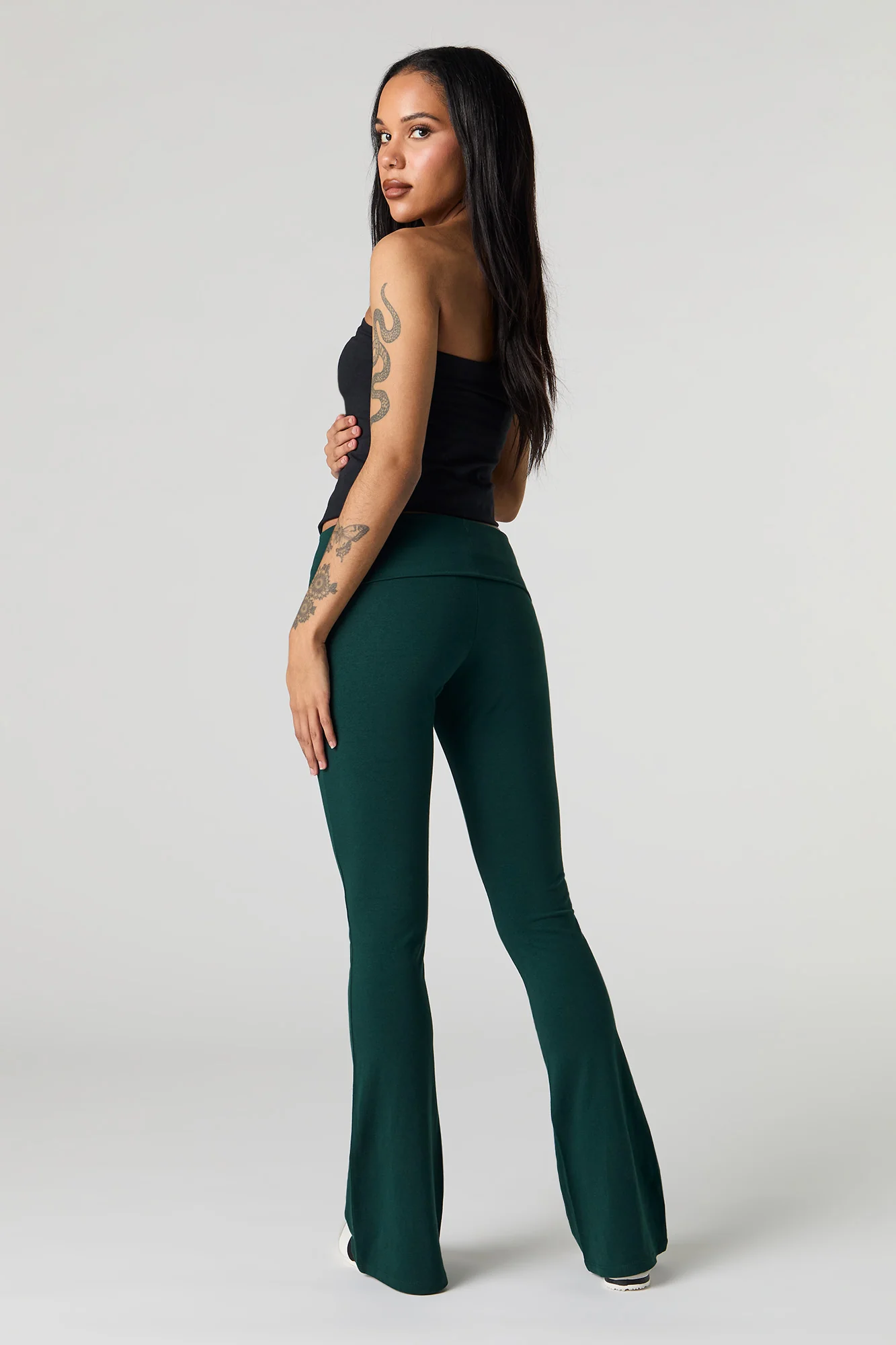 Legging à jambe évasée avec taille repliée - Image 3