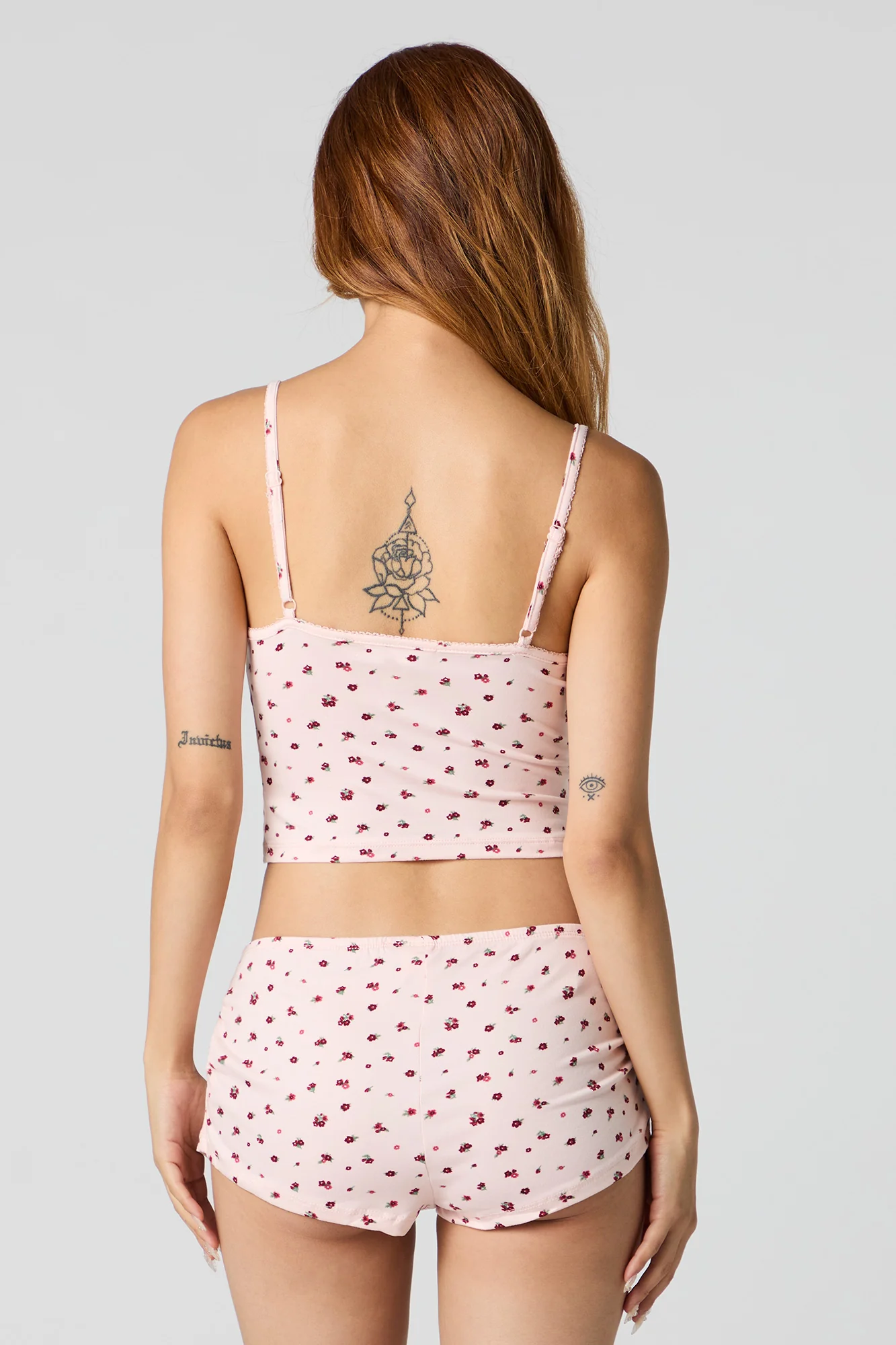 Printed Cami & Shortie 2 Piece Pajama Set - Image 12