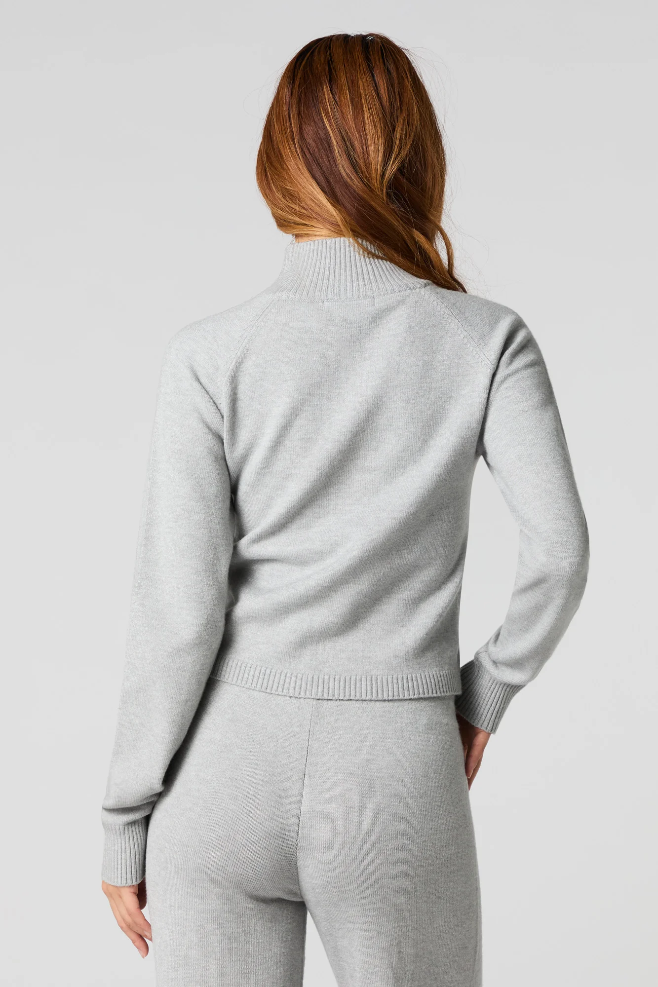Number Jacquard Knit Zip-Up Sweater - Image 2
