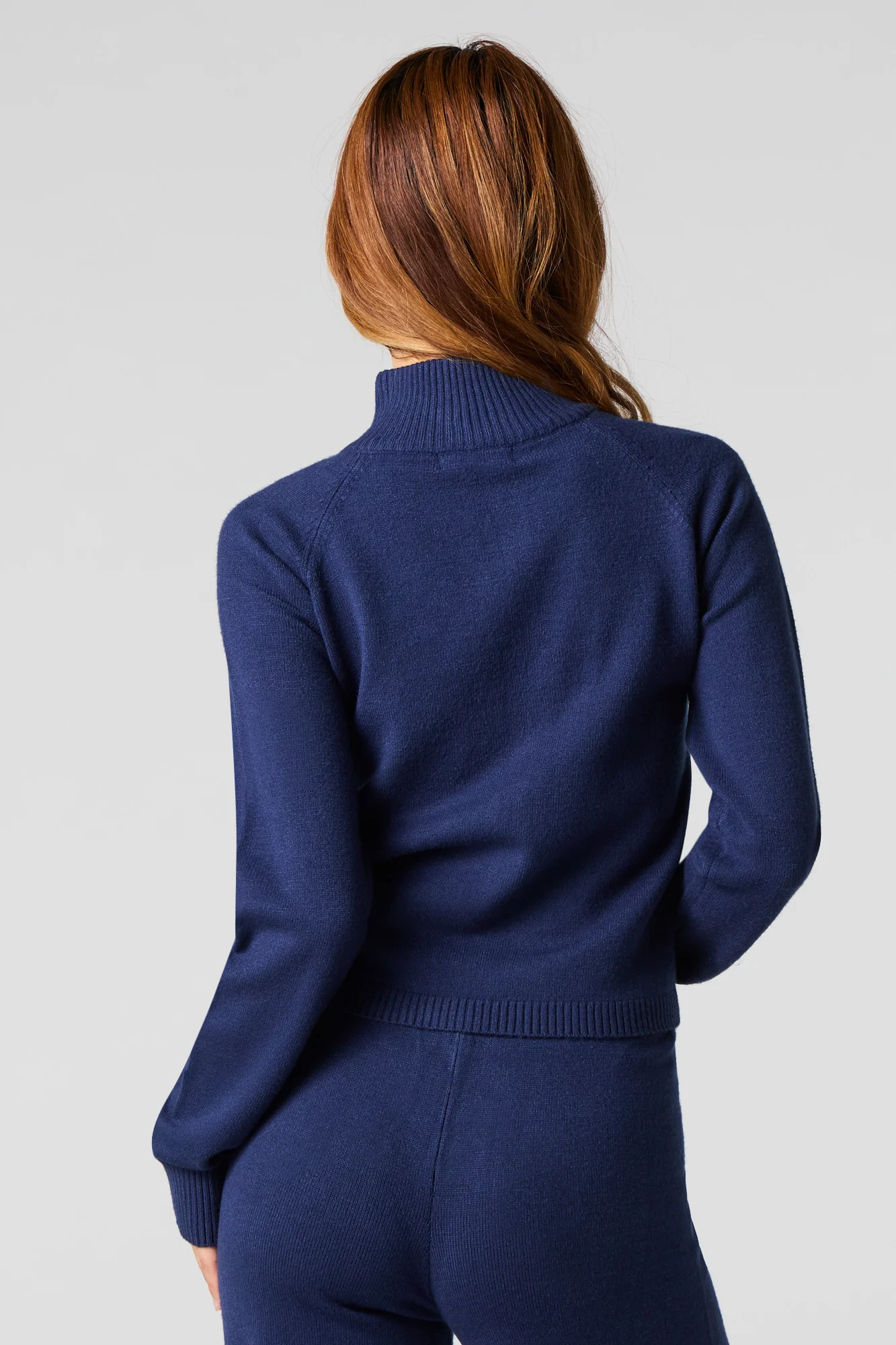 Number Jacquard Knit Zip-Up Sweater - Image 8