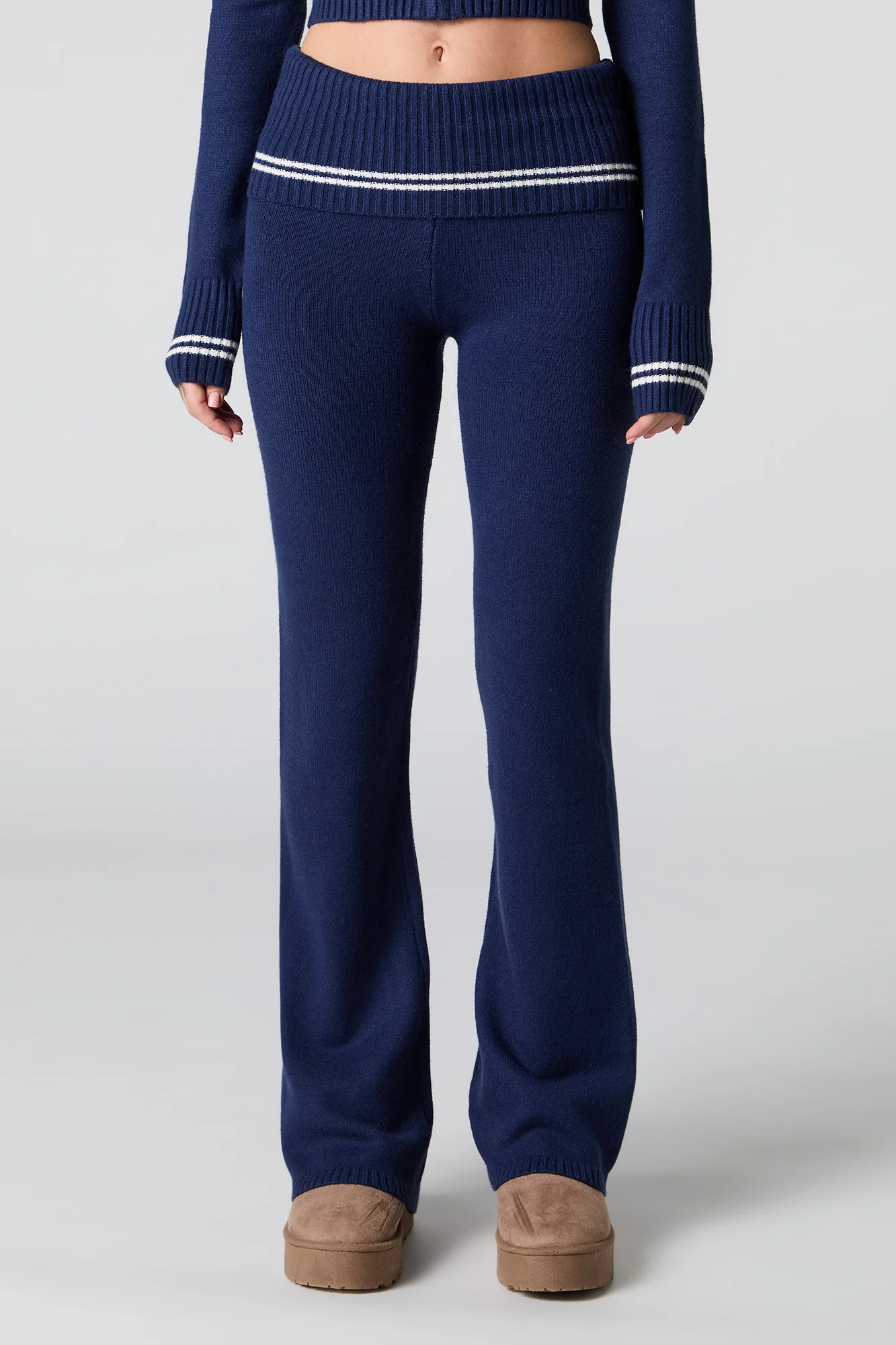 Foldover Waist Knit Flare Pant - Image 8