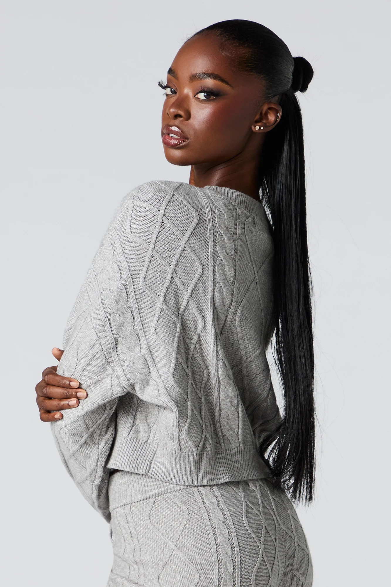 Cable Knit Boxy Sweater - Image 2