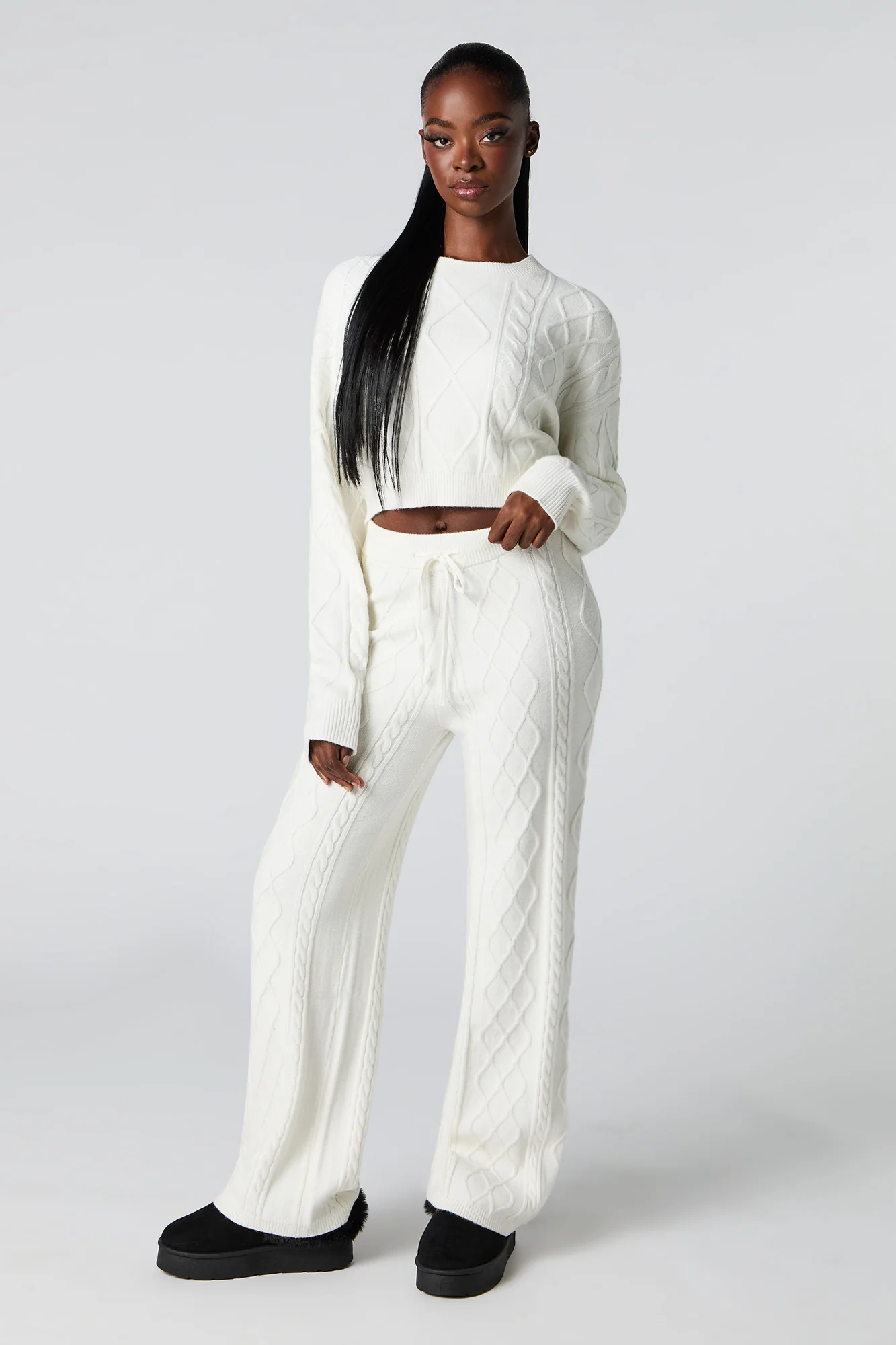 Cable Knit Boxy Sweater - Image 6