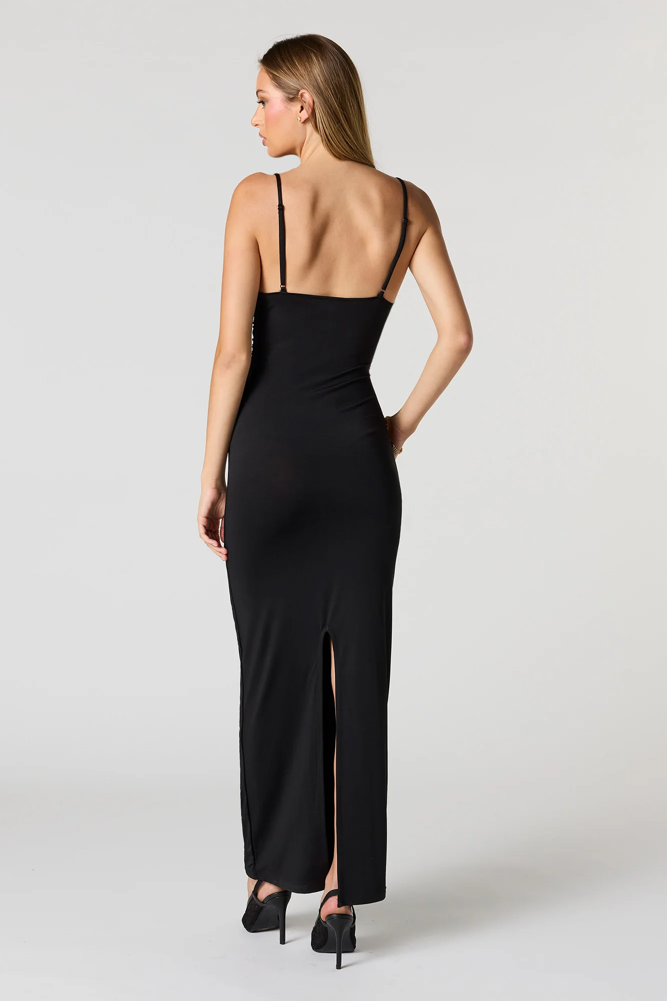 Cowl Neck Ruched Maxi Dress - Image 6