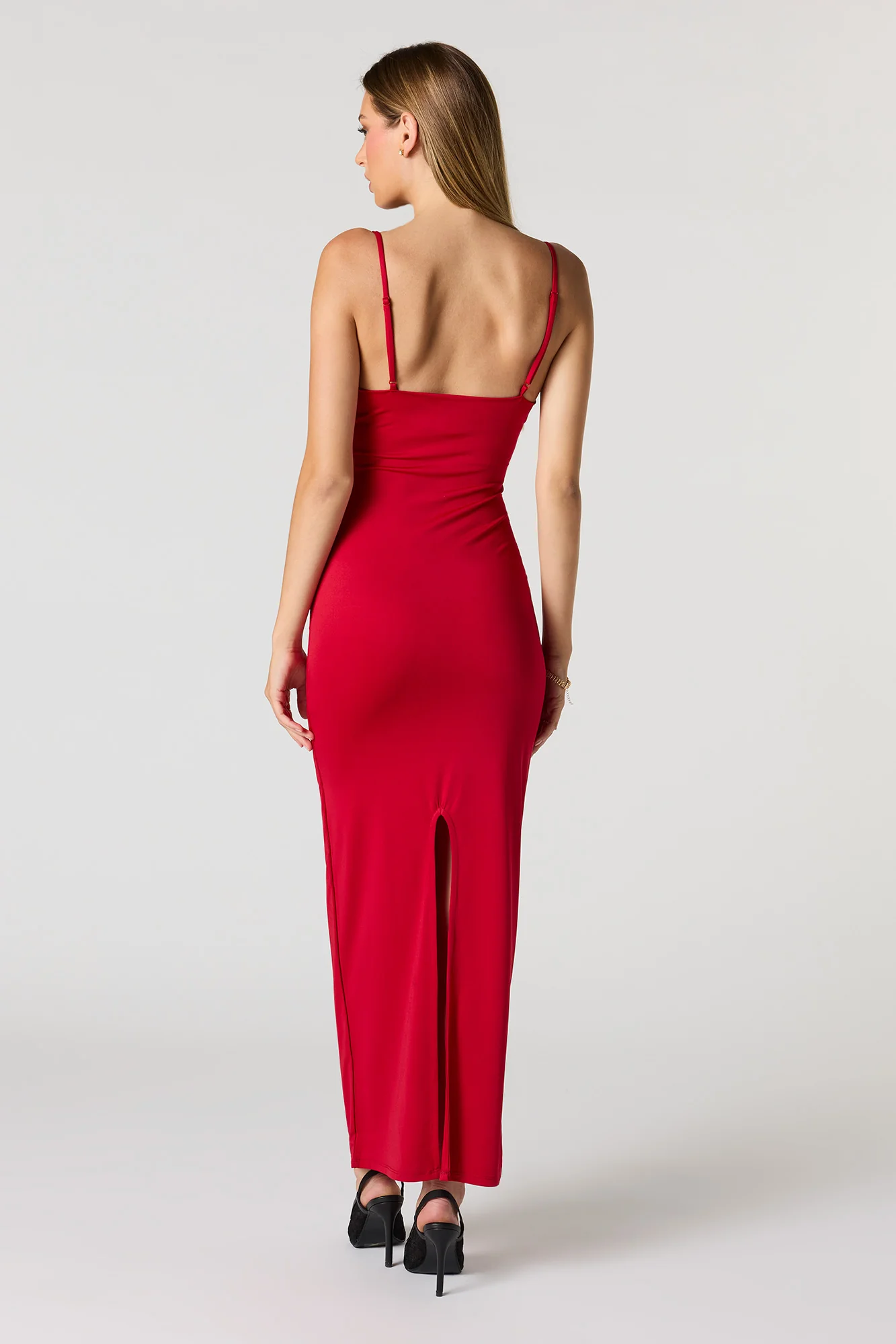Cowl Neck Ruched Maxi Dress - Image 9