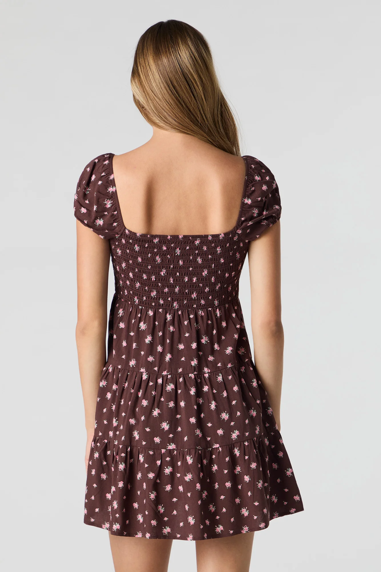 Floral Smocked Tiered Mini Dress - Image 2